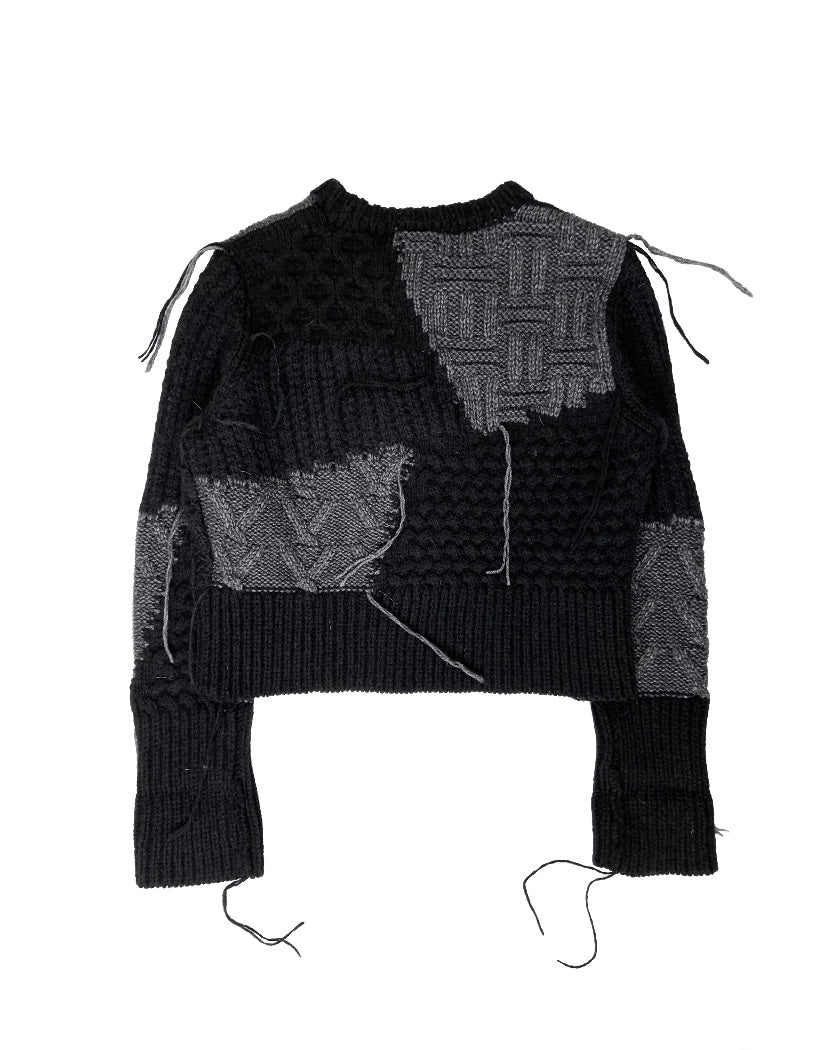 Mihara Yasuhiro Contrast Heavy Weave Elongated Sweater