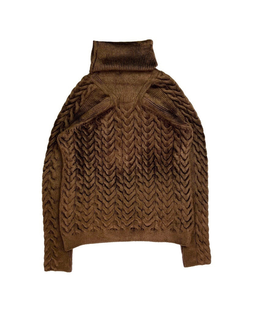 AW18 Haider Ackermann Aralia Cable-Knit Ribbed Turtleneck