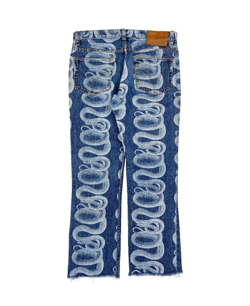 SS98 Hysteric Glamour Indigo Snake Pattern Skinny Denim