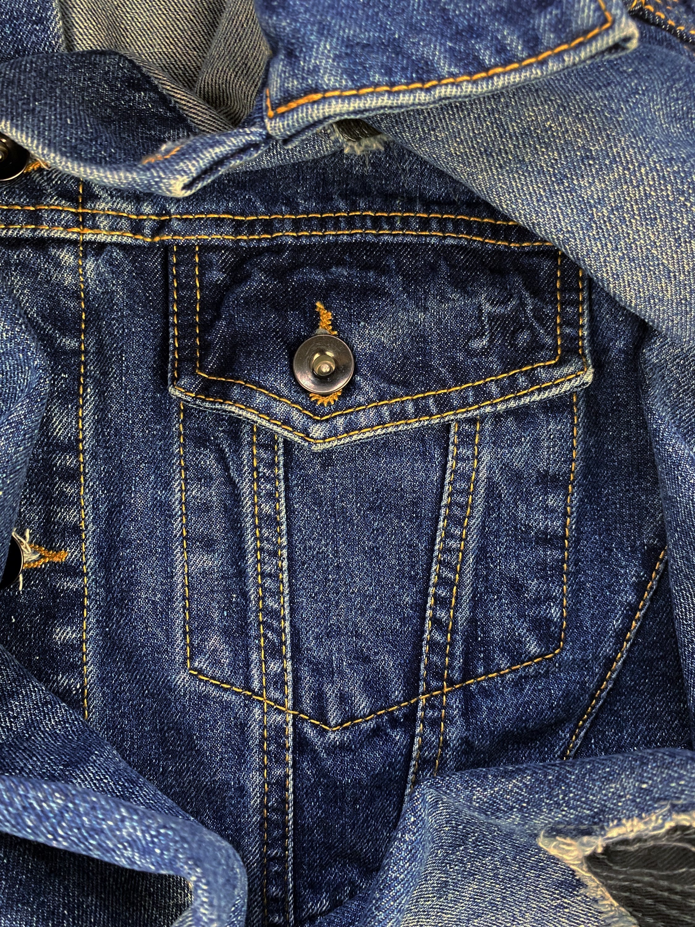 Number (N)ine Distressed Reinforced Washed Denim Jacket