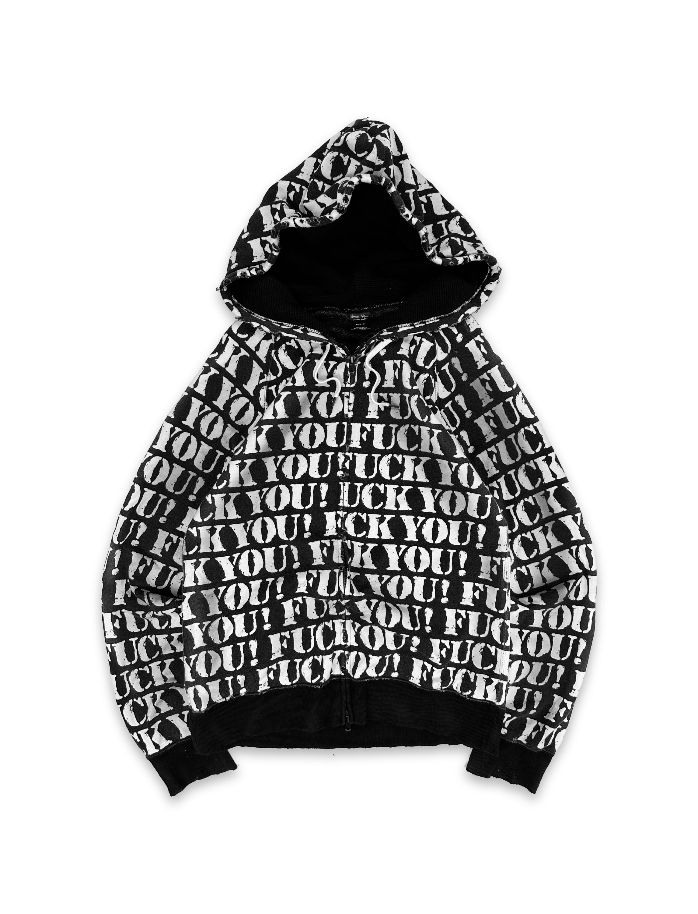 SS06 Number (N)ine ‘Fuck You!’ Zip-up Slogan Hoodie