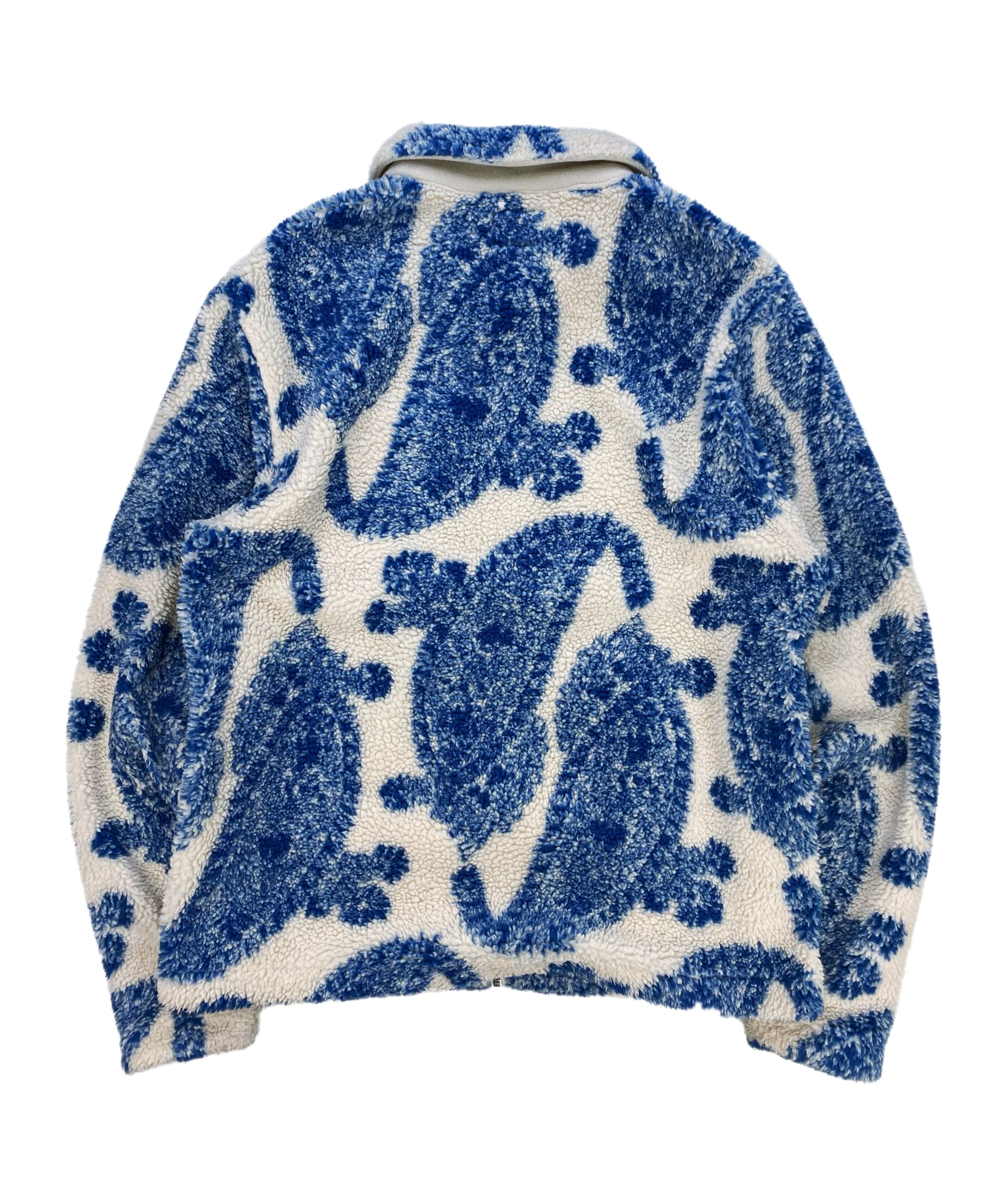 AW21 Stüssy ‘Paisley’ Deep Pile Fleece Zip-up Collared Jacket
