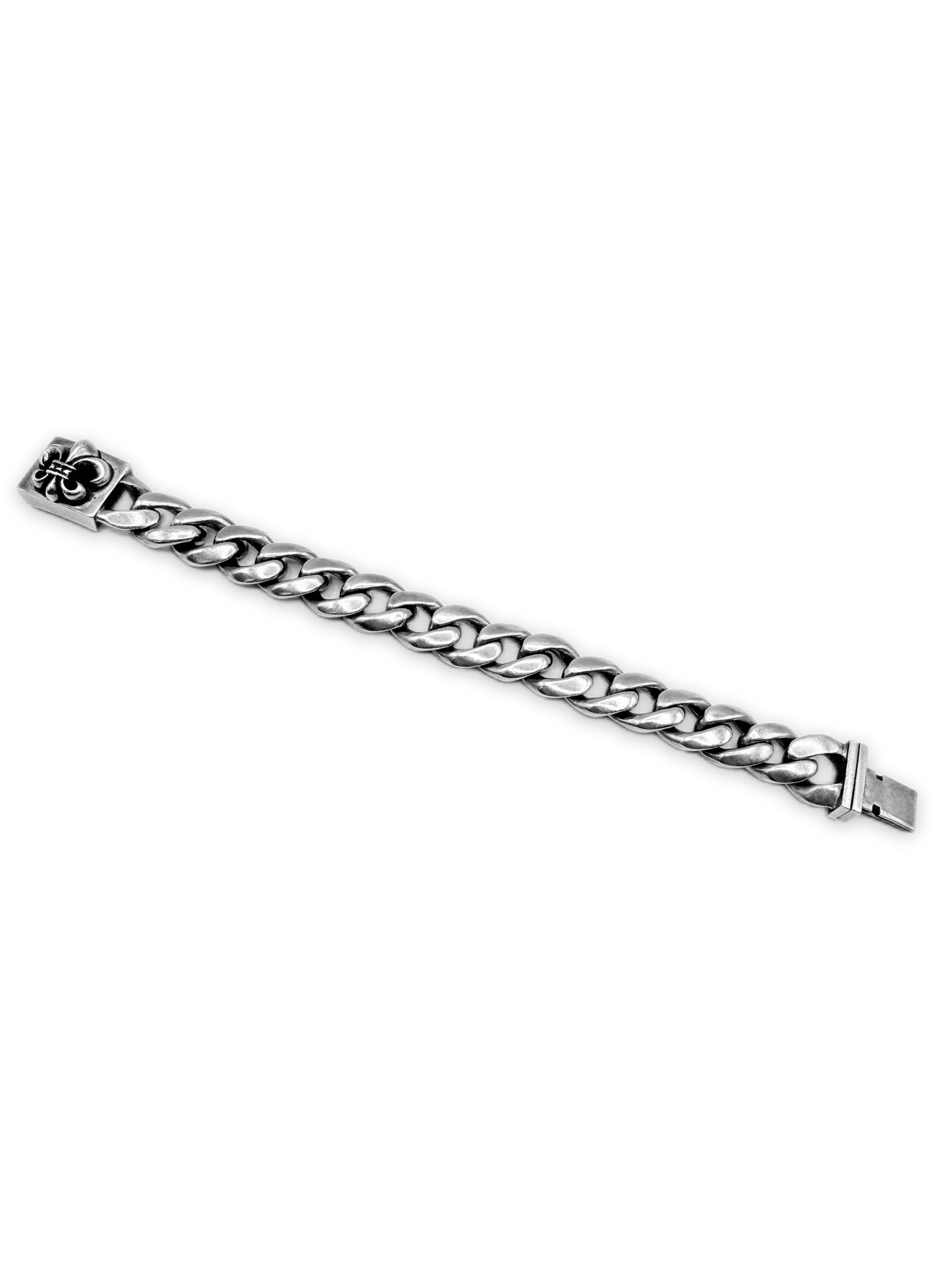 Chrome Hearts Fleur de Lis Box ID Cuban Link Bracelet