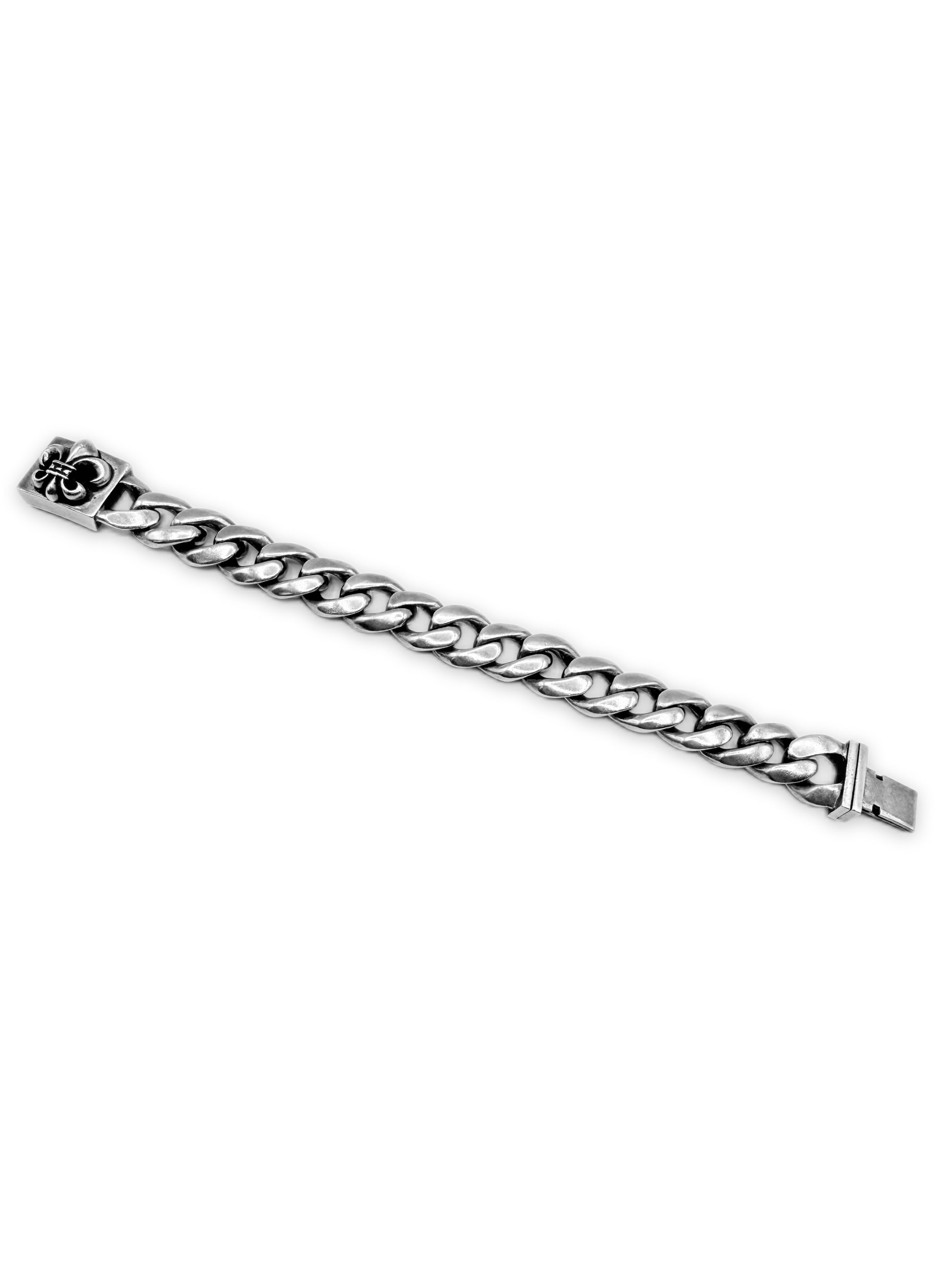 Chrome Hearts Fleur de Lis Box ID Cuban Link Bracelet
