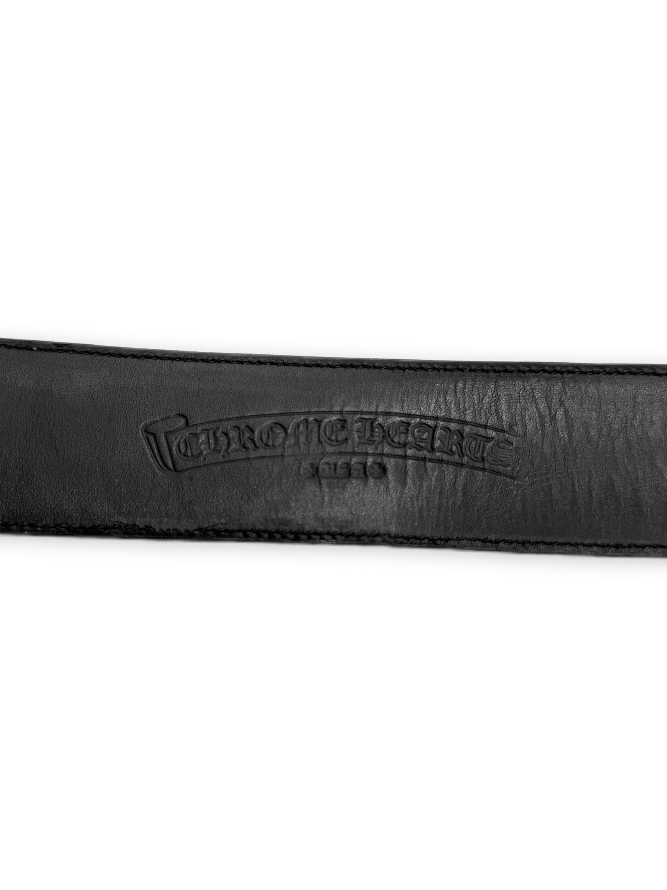 Chrome Hearts Filigree Buckle .925 Silver Black Leather Belt