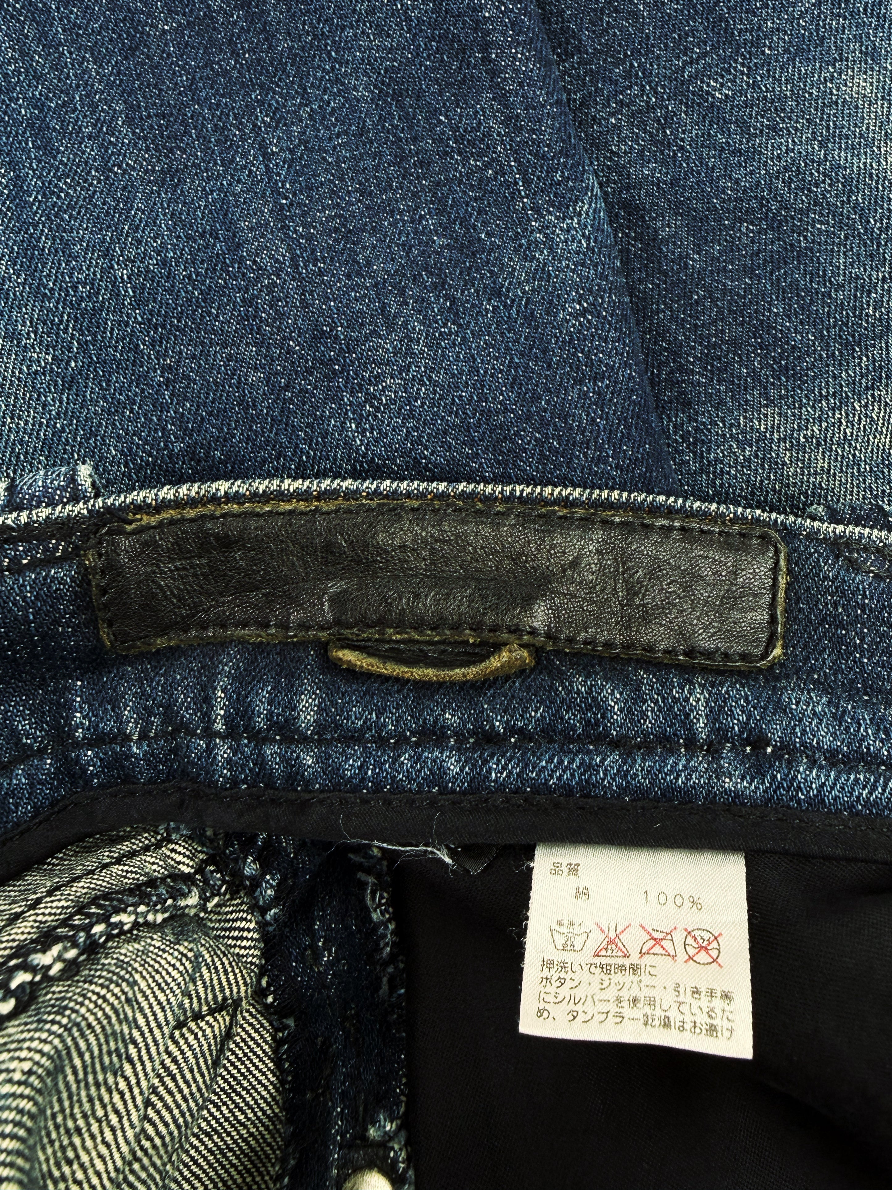 Chrome Hearts Flared Leg Blue Light Wash Fleur Knee .925 Silver Jeans