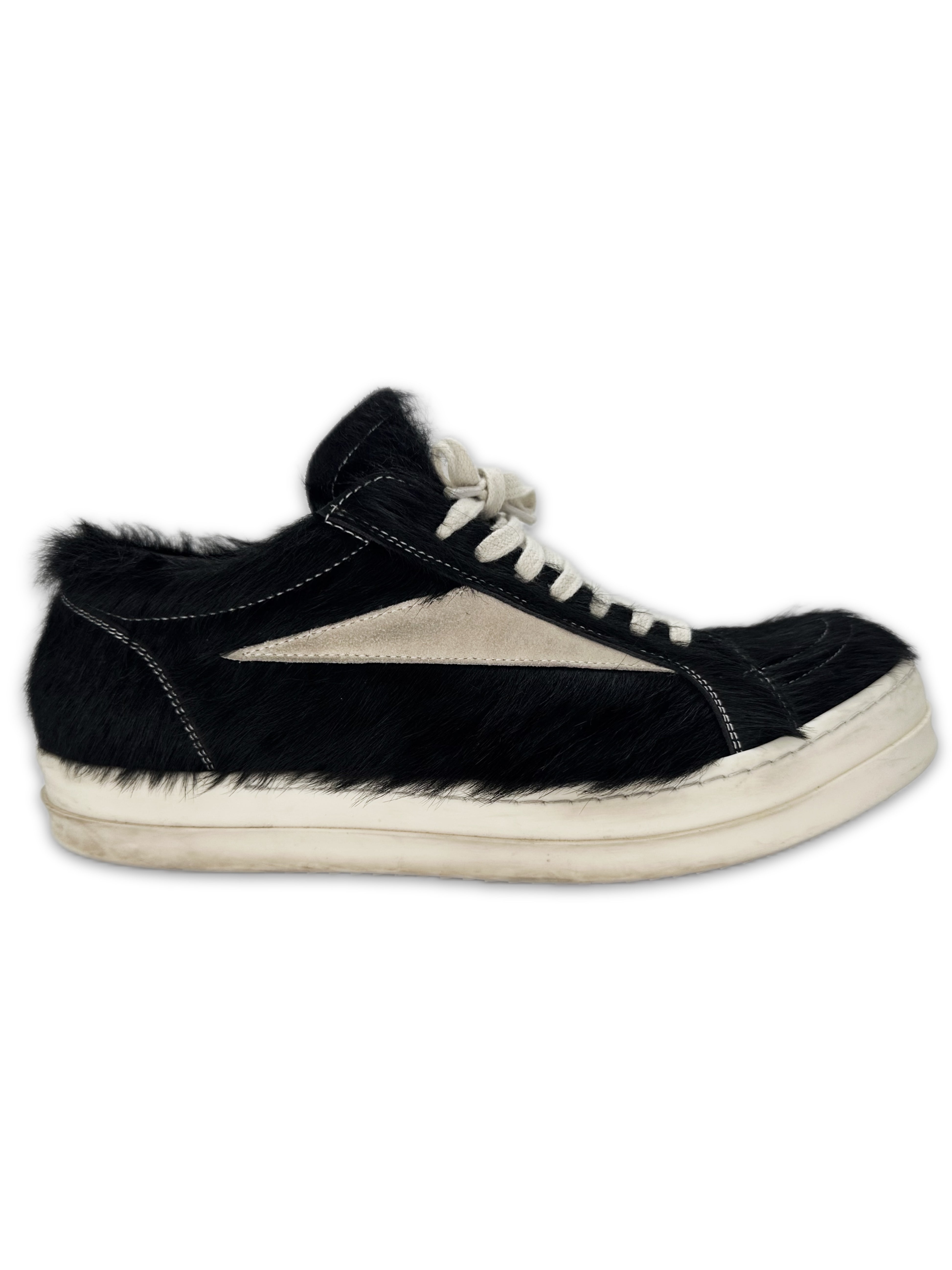 Rick Owens Pony Hair Black ‘Vans’ Low-top Sneakers