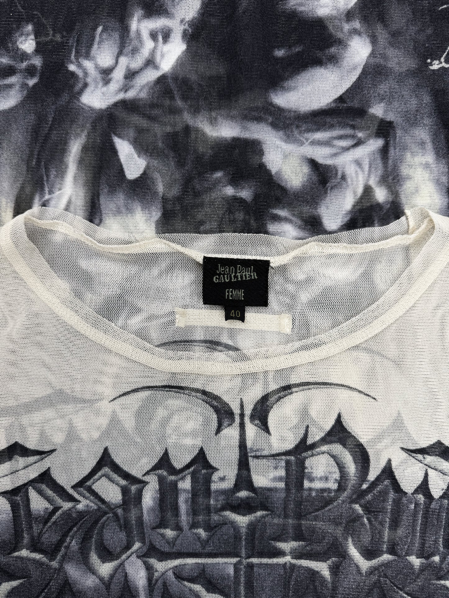 SS01 Jean Paul Gaultier ‘Satan’ Tattoo Mesh Long Sleeve
