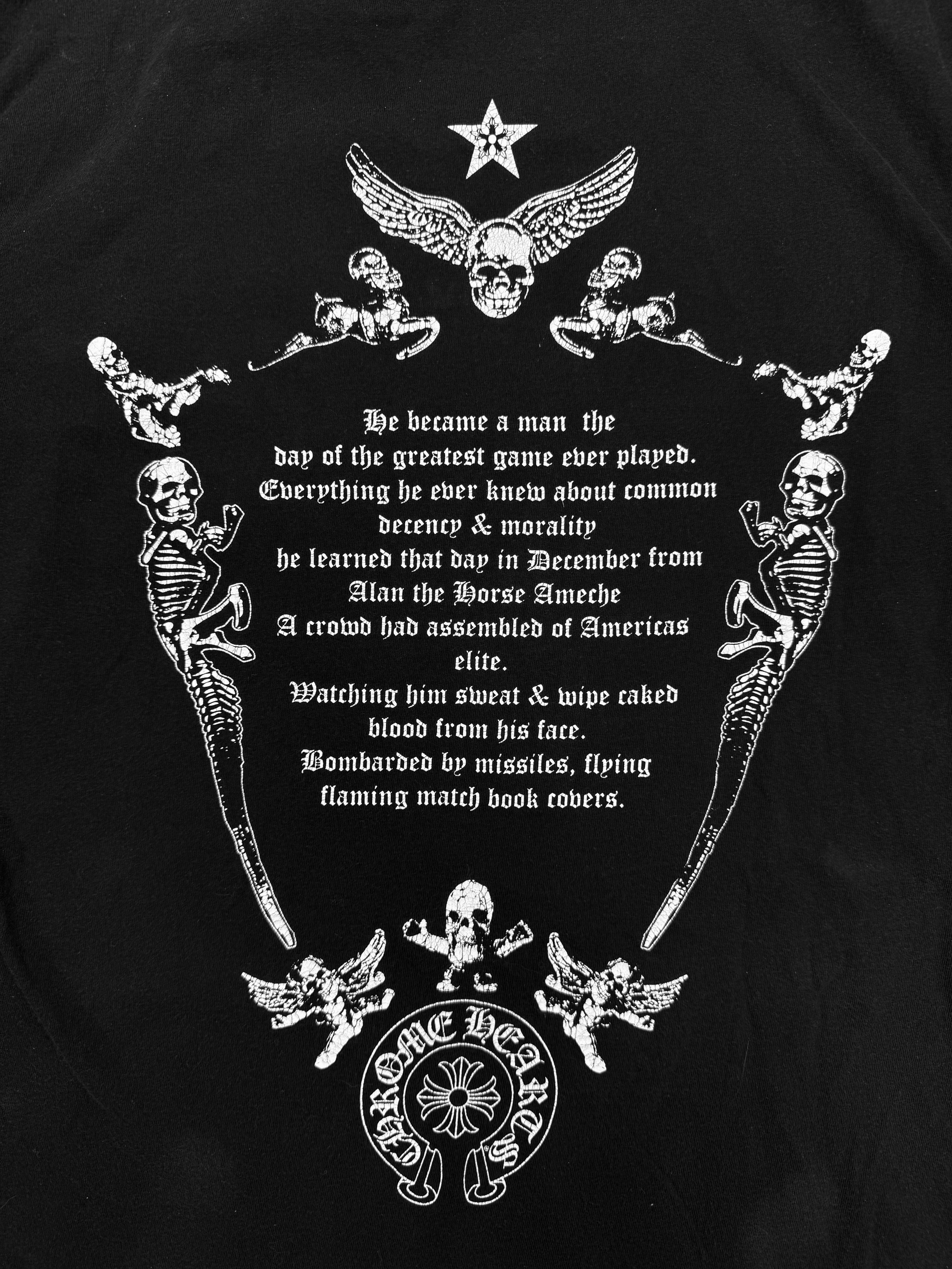Chrome Hearts x Foti ‘Skull Wing’ Script Black T-Shirt