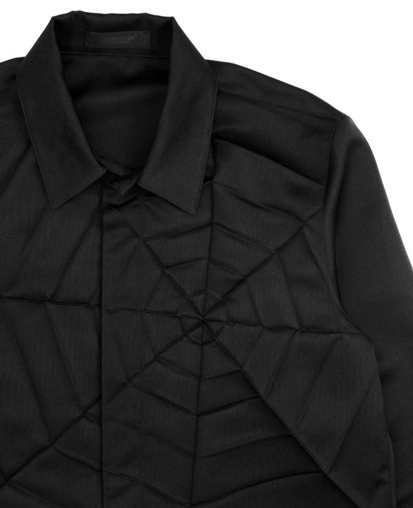 SS20 Undercover Pleated Spider Web Cindy Sherman Button Up