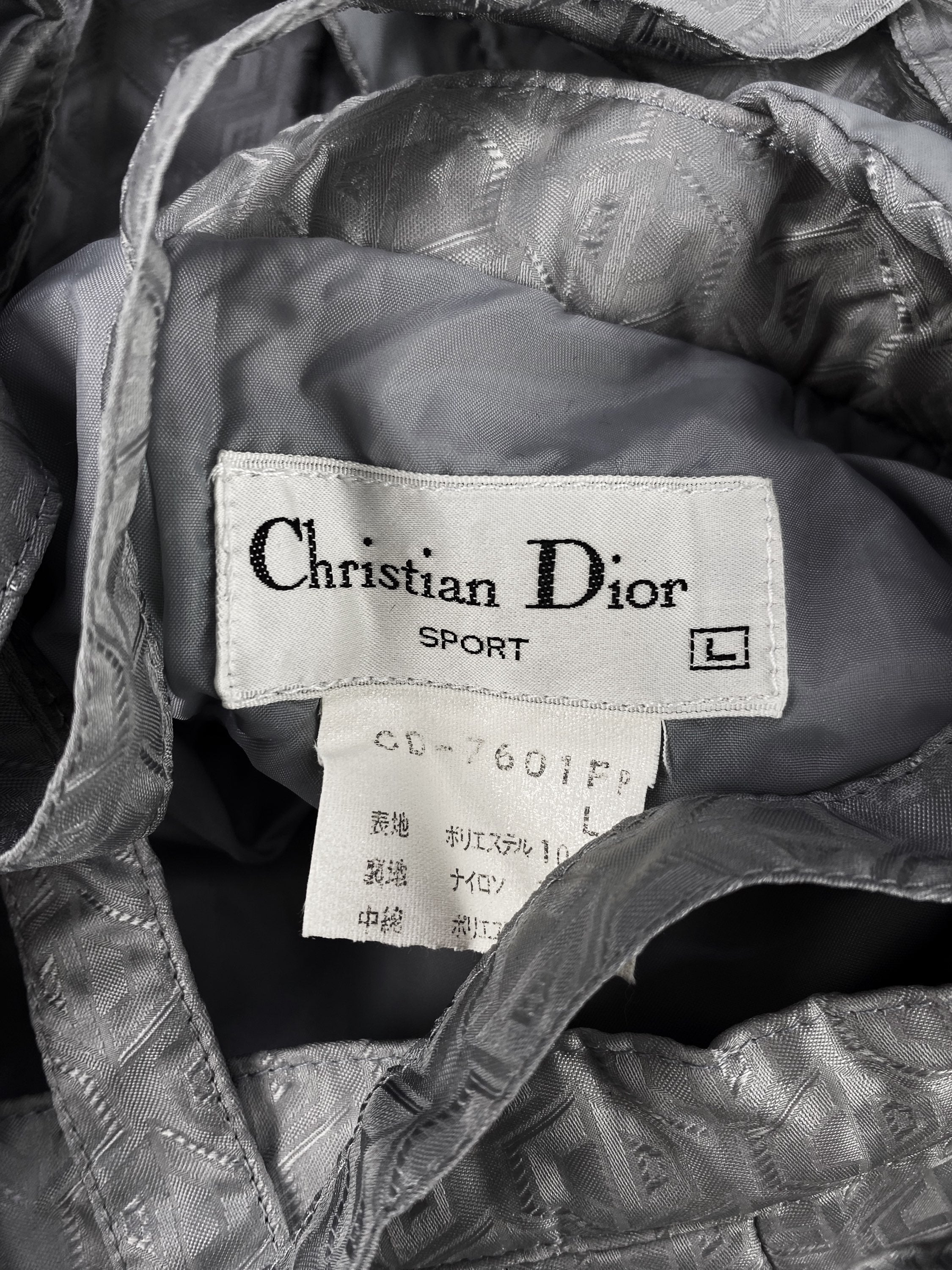 90s Dior ‘CD’ Monogram Metallic Wide Cut Snow Pants