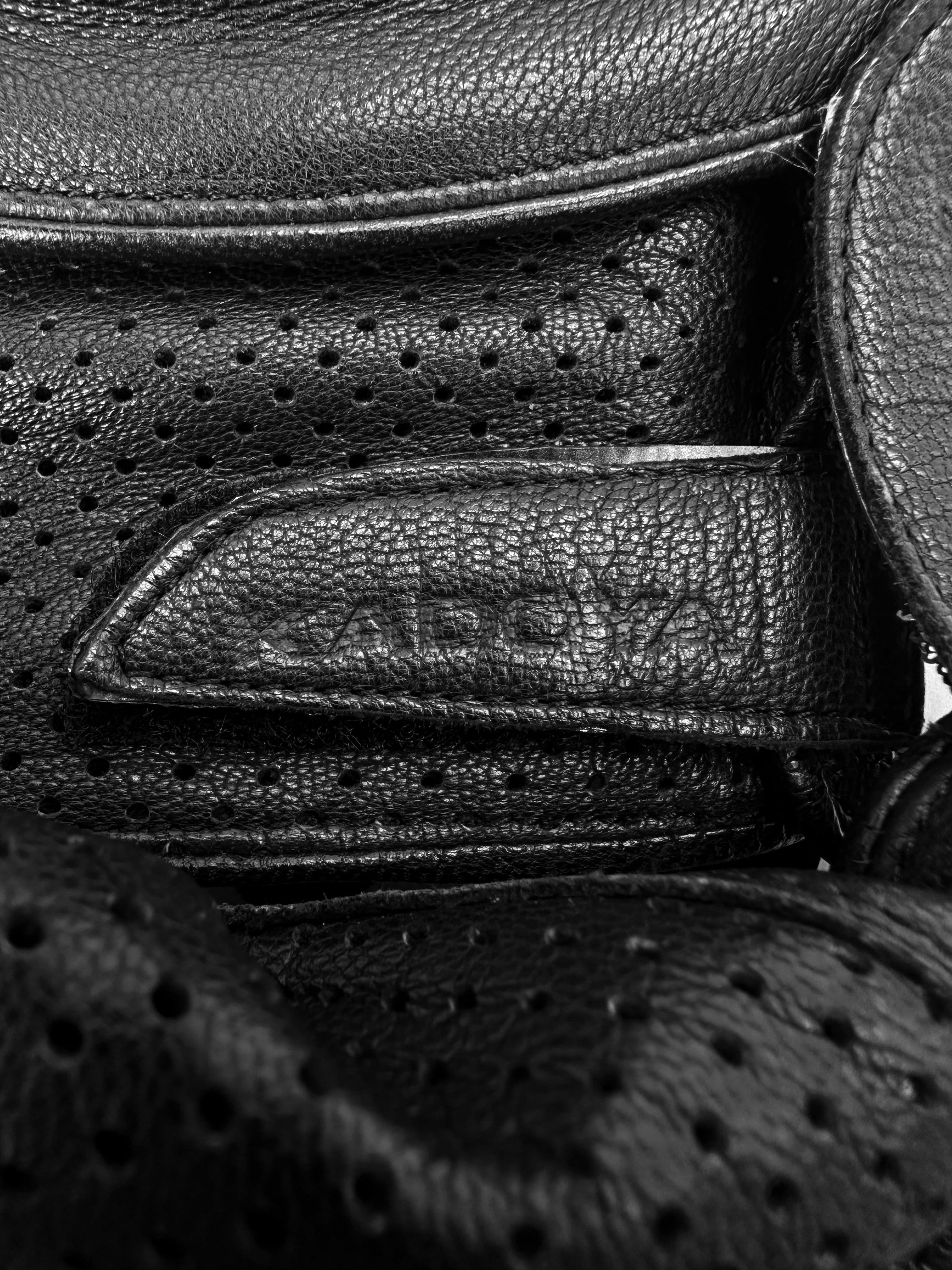 Kadoya Black Leather Prosthetic Knuckle Perforated Gloves
