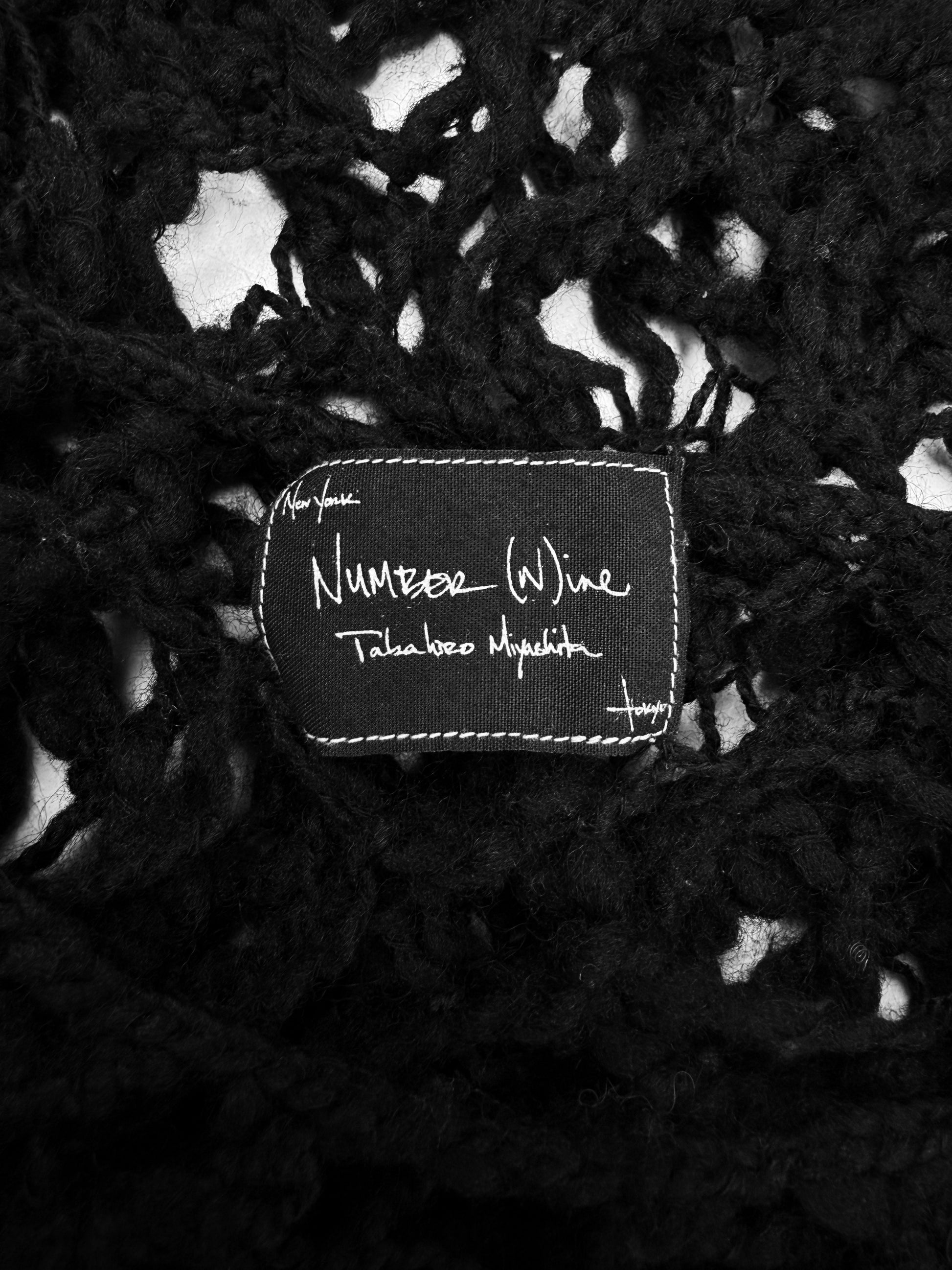 SS05 Number (N)ine ‘Nightcrawler’ Spiderweb Black Wool Knit Sweater