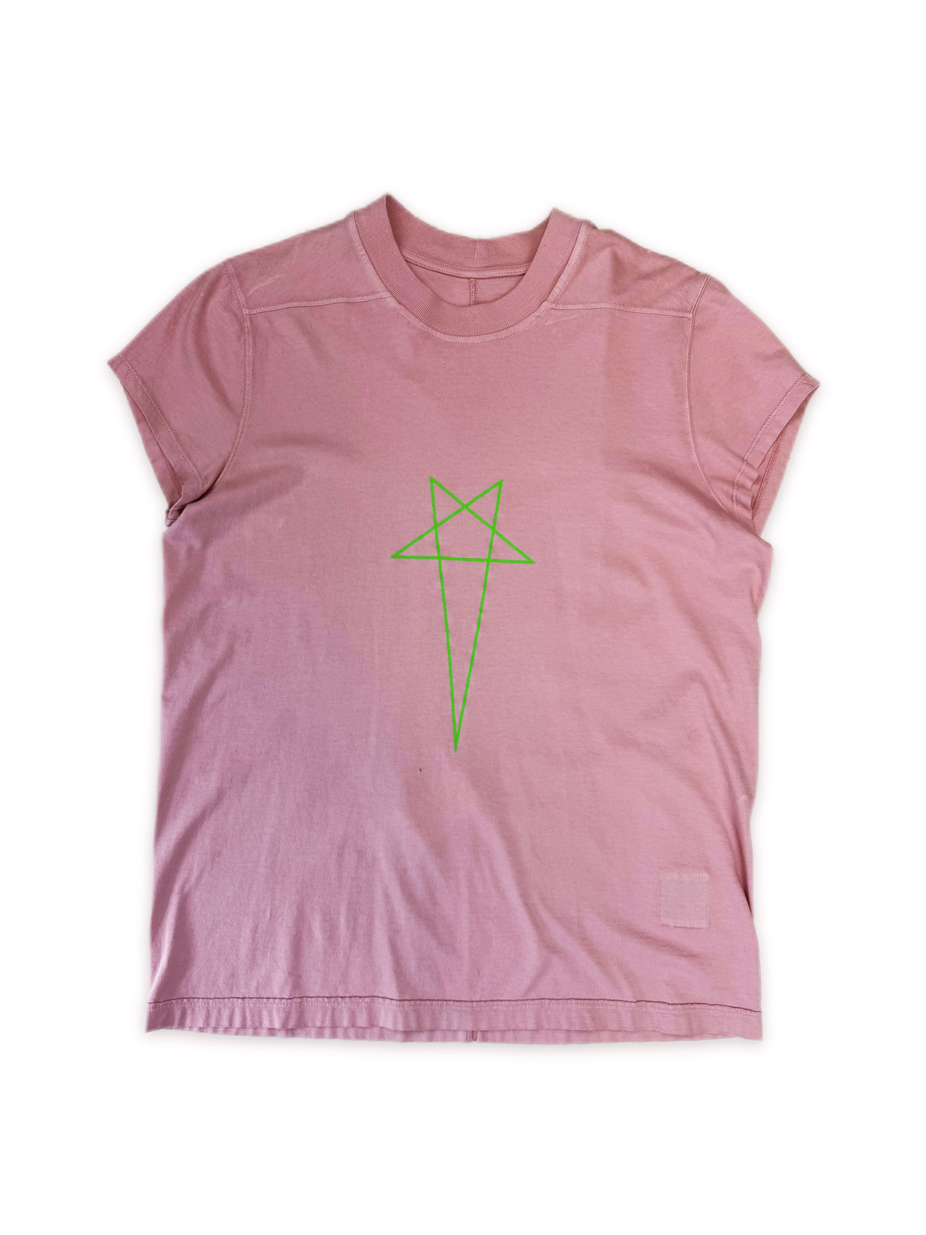 Rick Owens DRKSHDW Pink / Green Pentagram T-Shirt