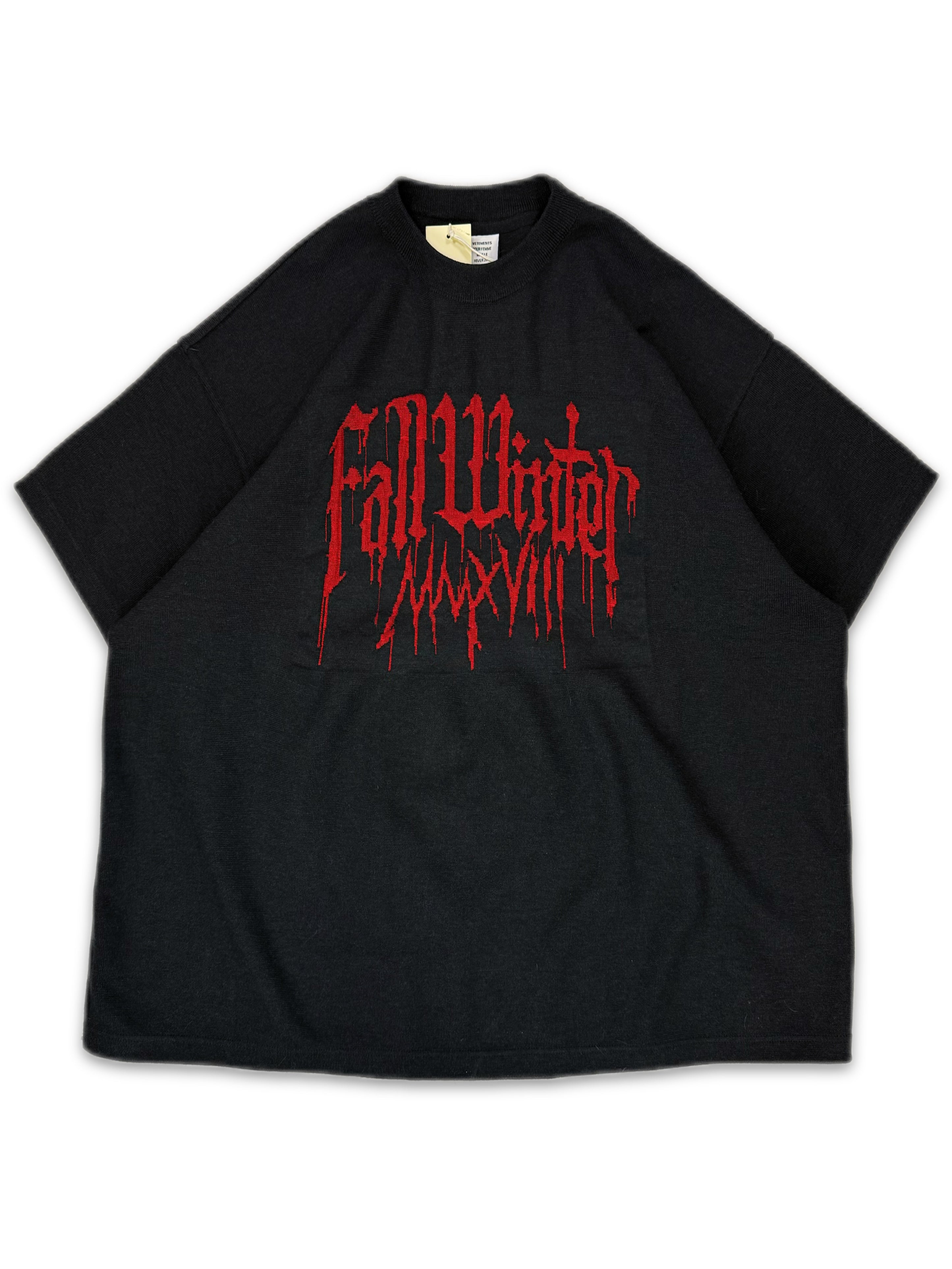 AW18 Vetements ‘Metal Tour’ Oversized Knitted T-Shirt
