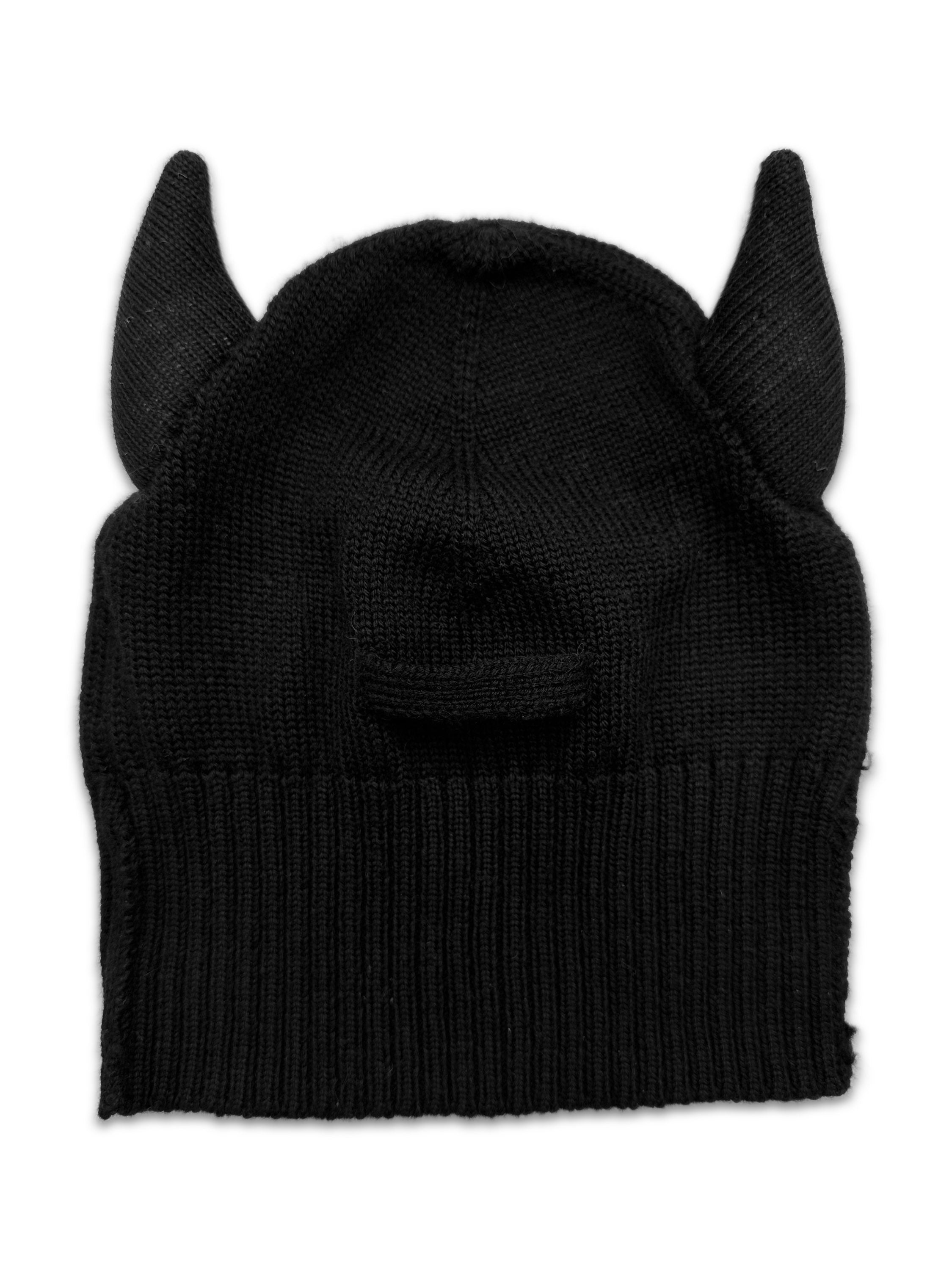 AW03 Jean Paul Gaultier ‘Devil’s Horn’ Black Knitted Beanie Hat