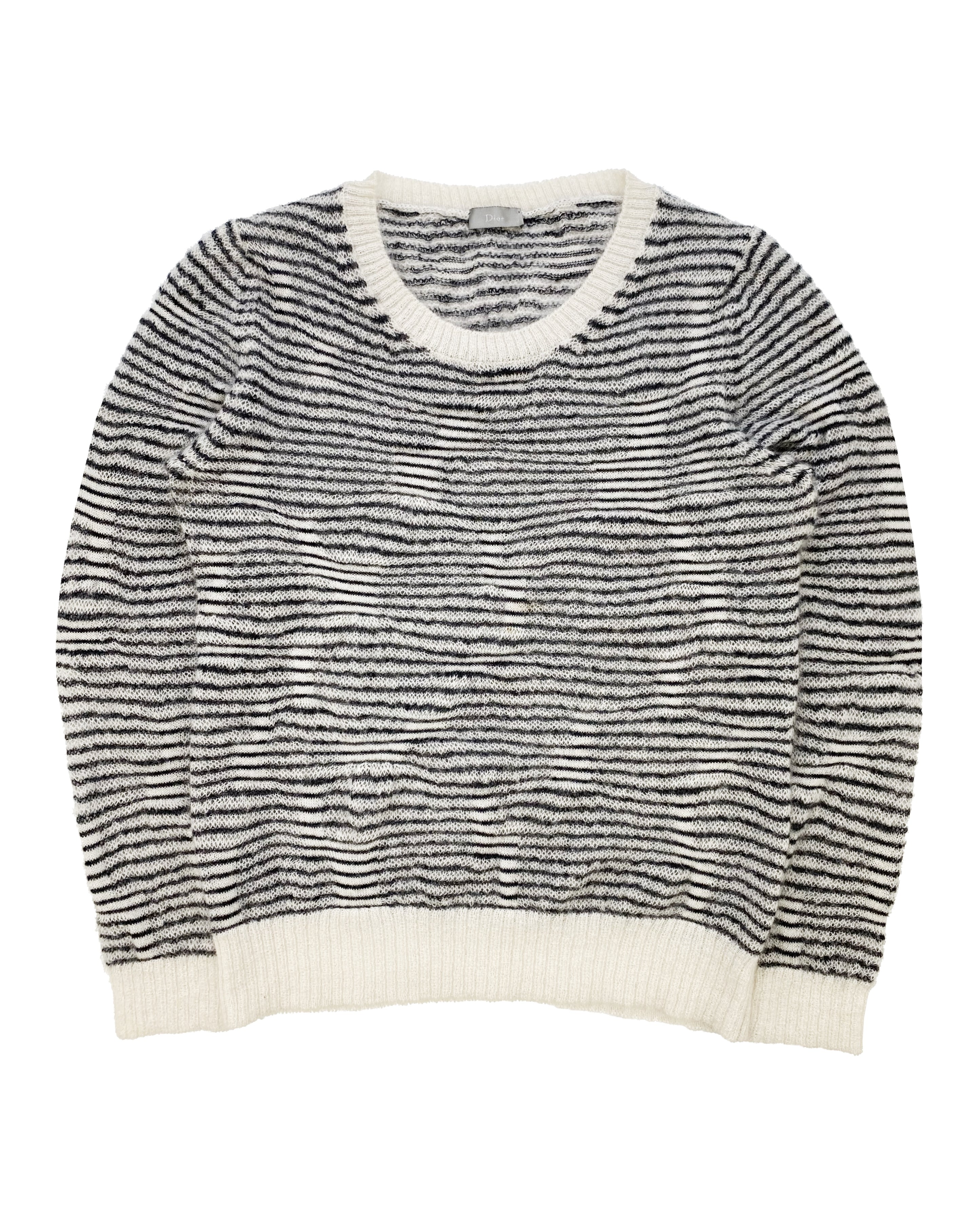 AW07 Dior Homme “Navigate” Striped Low-gauge Mohair Sweater