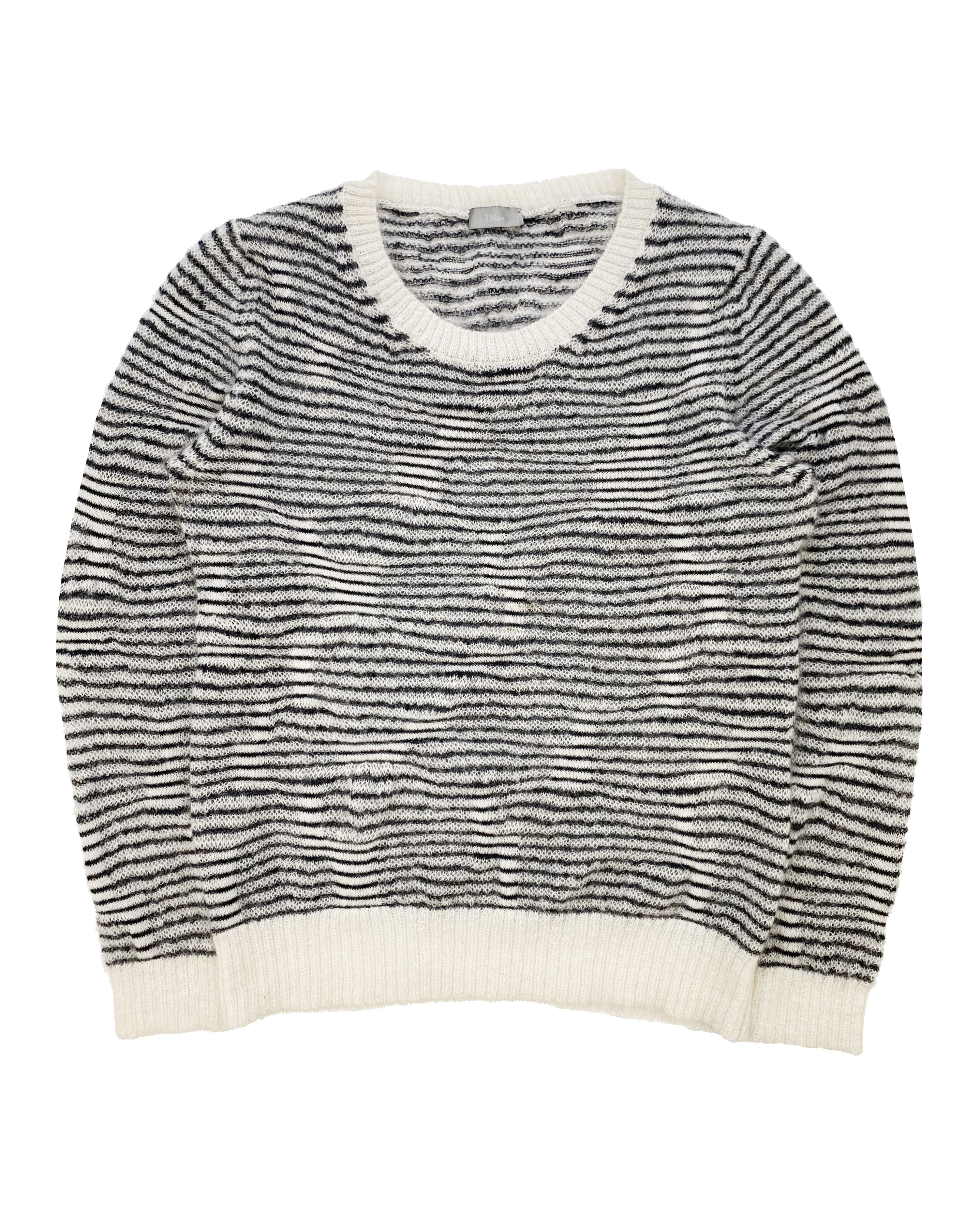 AW07 Dior Homme “Navigate” Striped Low-gauge Mohair Sweater