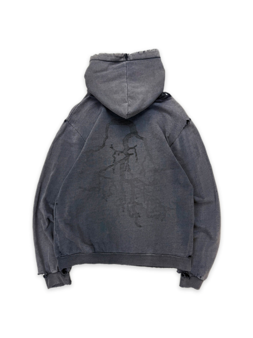 AW02 Raf Simons ‘Roots’ Virginia Creeper Sun Faded Black Hoodie