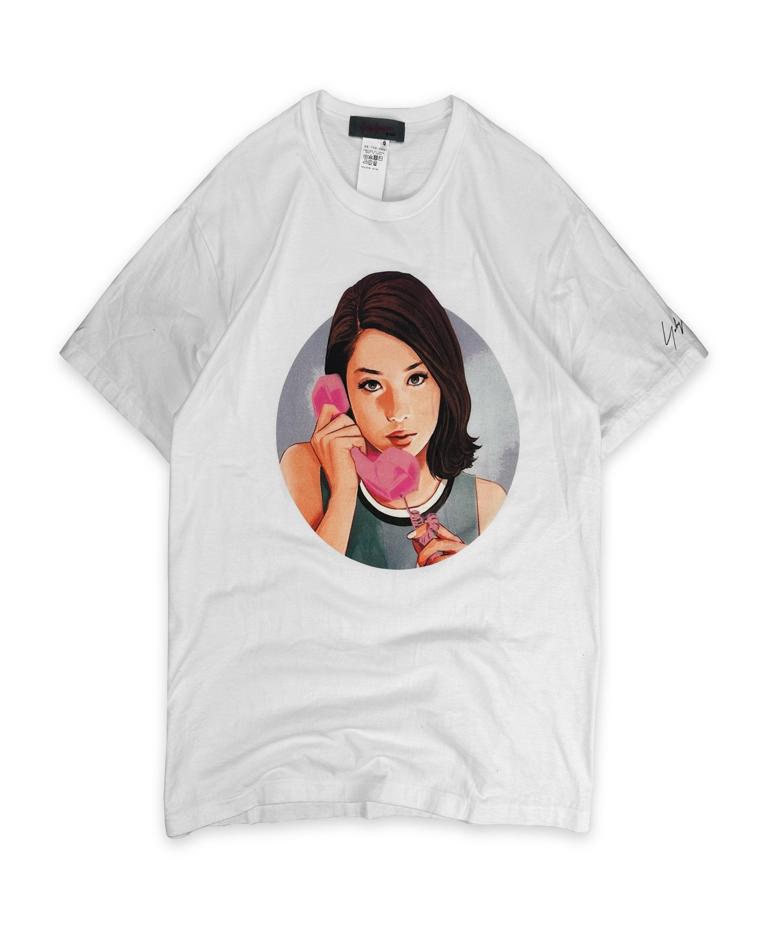 00’s Yohji Yamamoto ‘Pin-Up Girl’ White Graphic T-Shirt