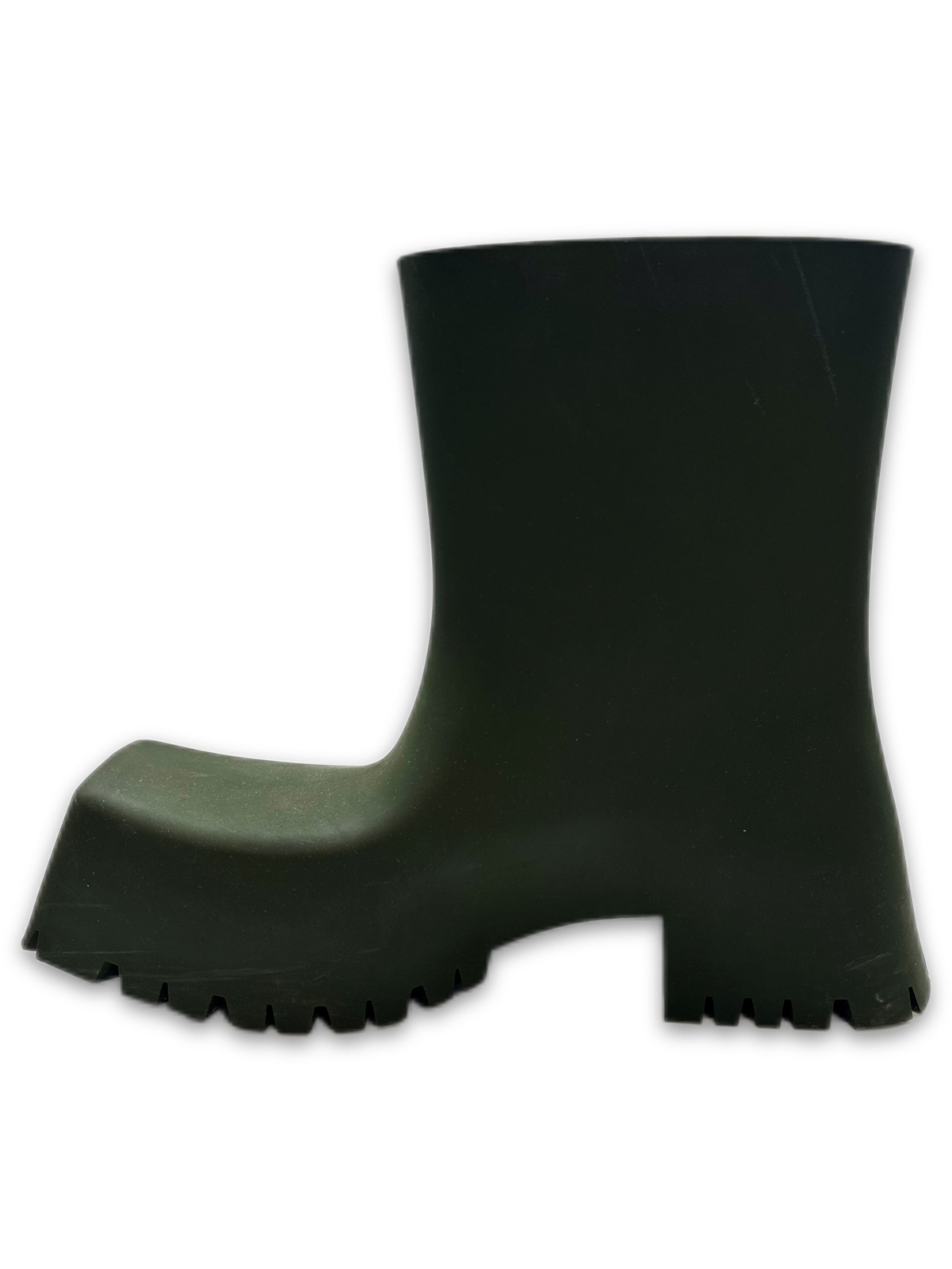 Balenciaga Olive Green Rubber ‘Trooper’ Boots