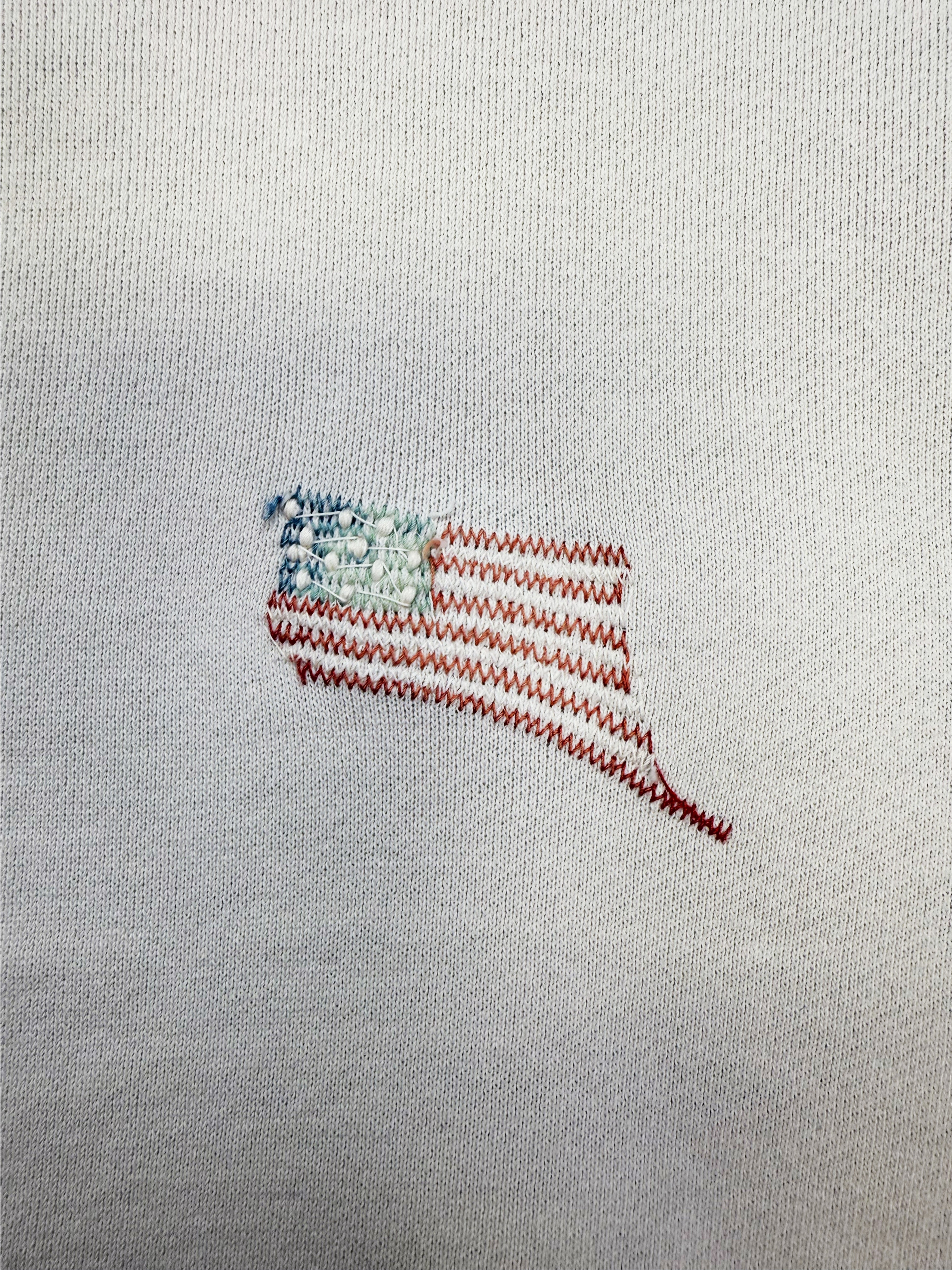 Kapital Bone Skeleton Reconstructed Flag Crewneck