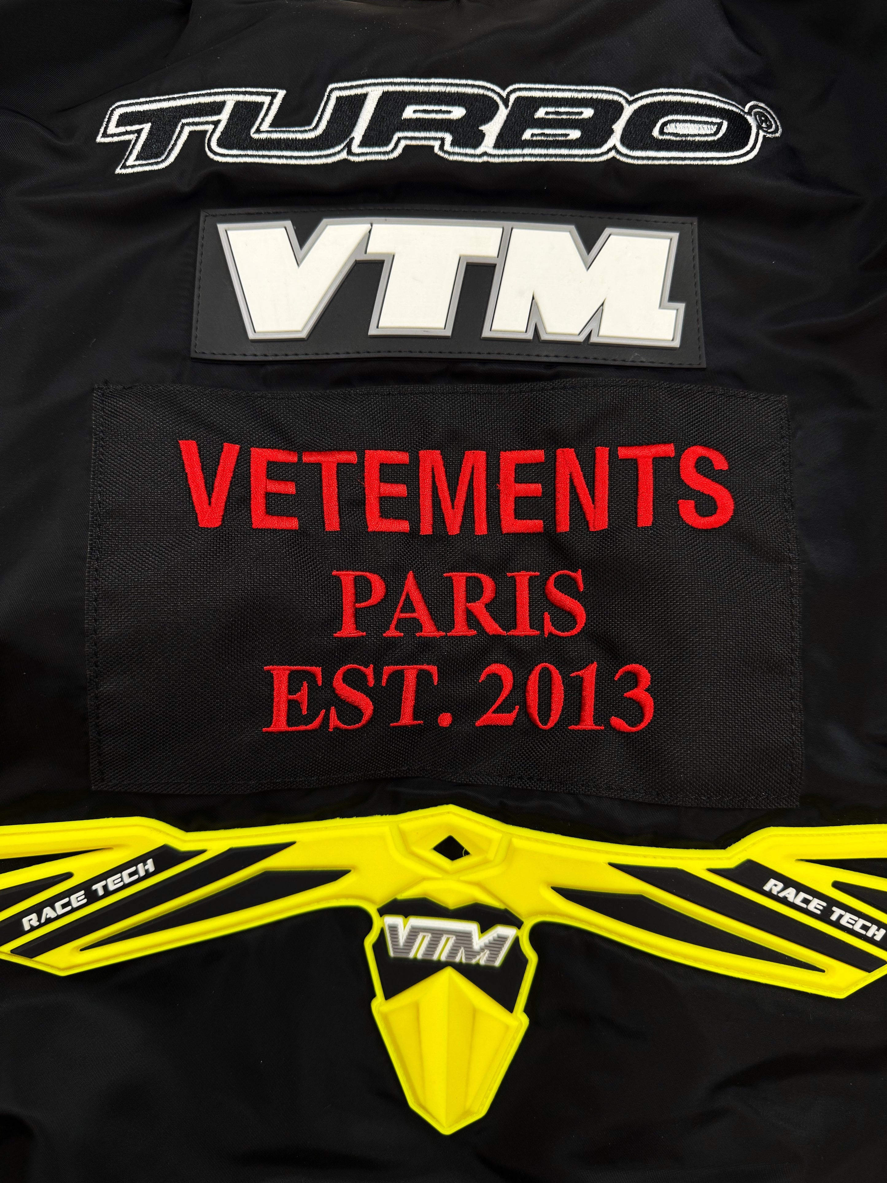2020 Vetements x Alpha Industries ‘Racing’ Patched Bomber Jacket