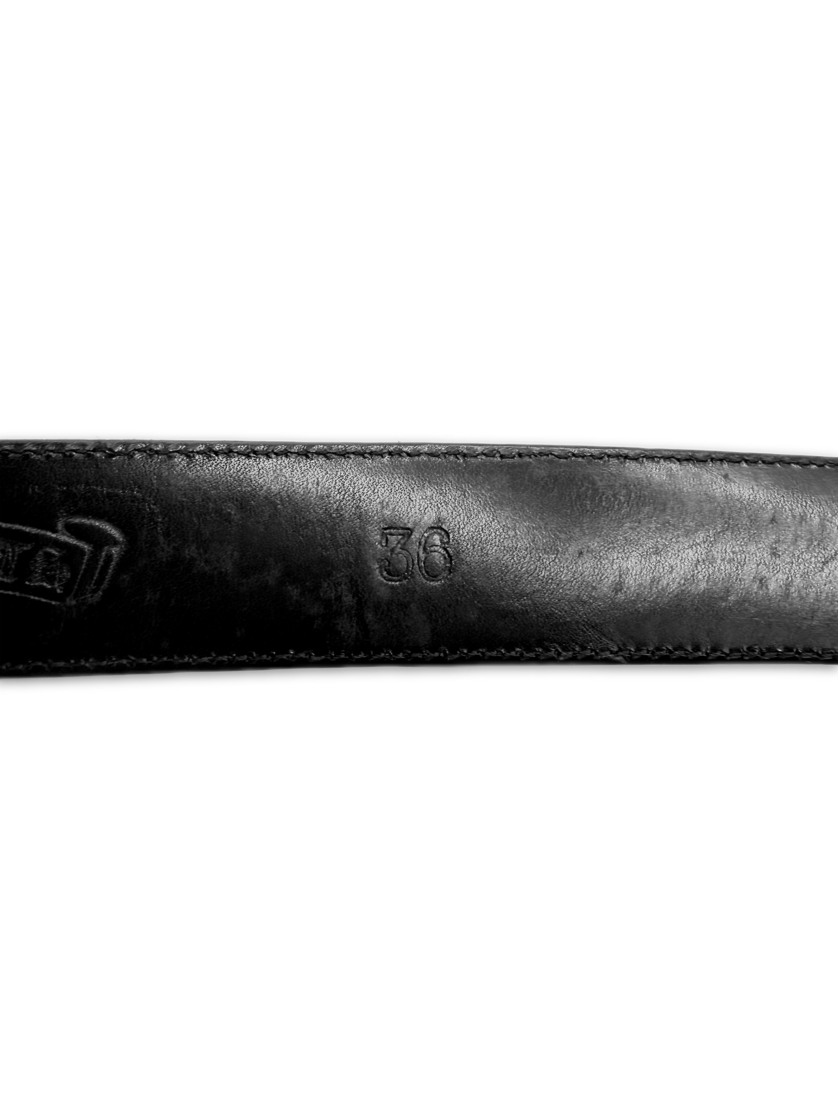 Chrome Hearts Double Roller .925 Silver Black Leather Belt