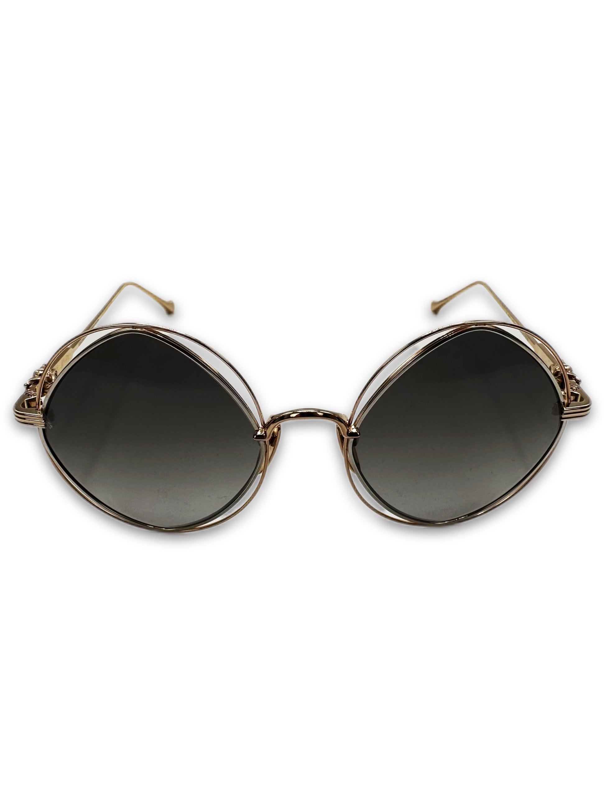 Chrome Hearts ‘Semenstress’ 18K Gold Plated Circular Sunglasses