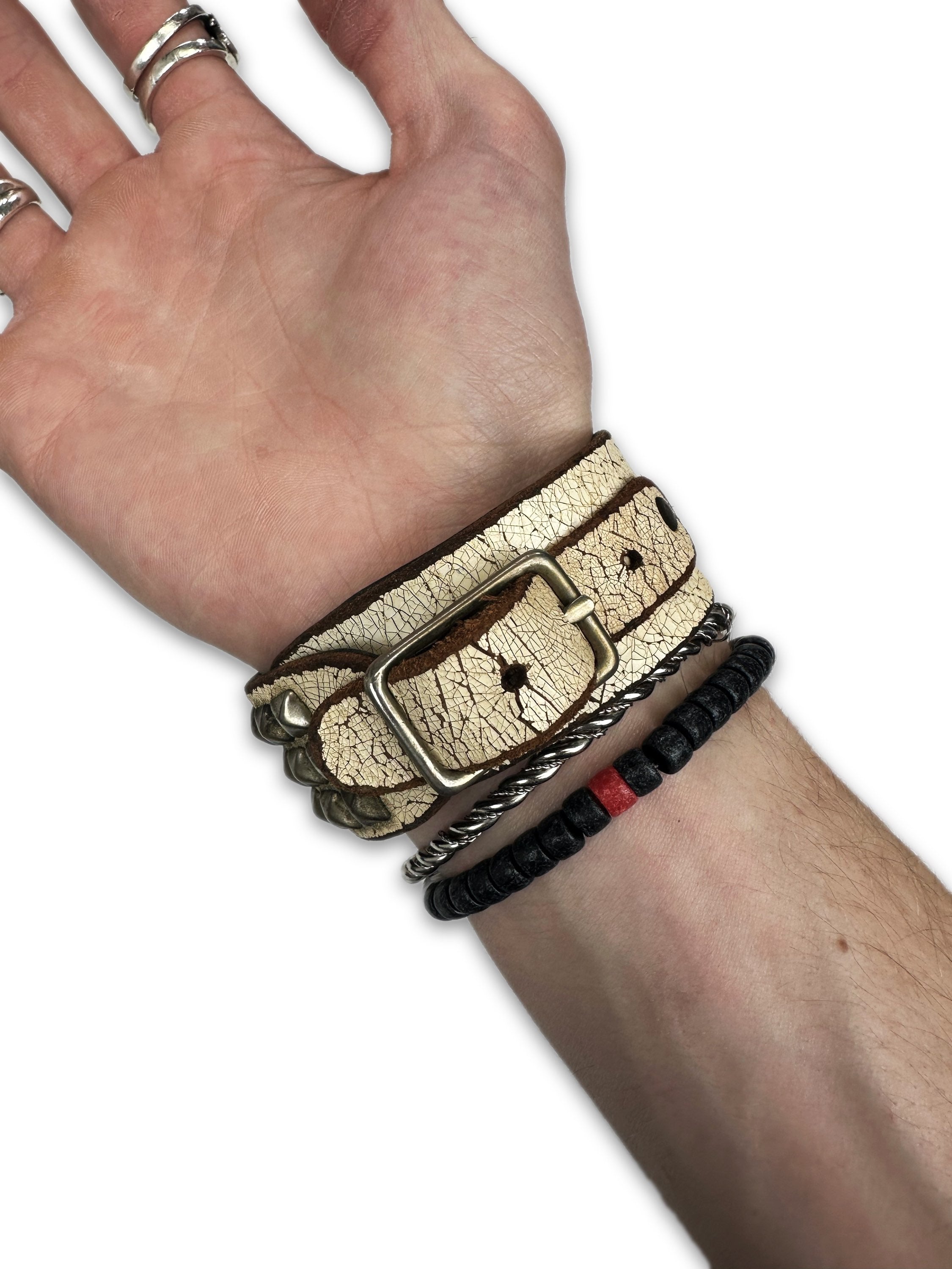 00s Hysteric Glamour x Balthazar Studded Leather Belt Bracelet