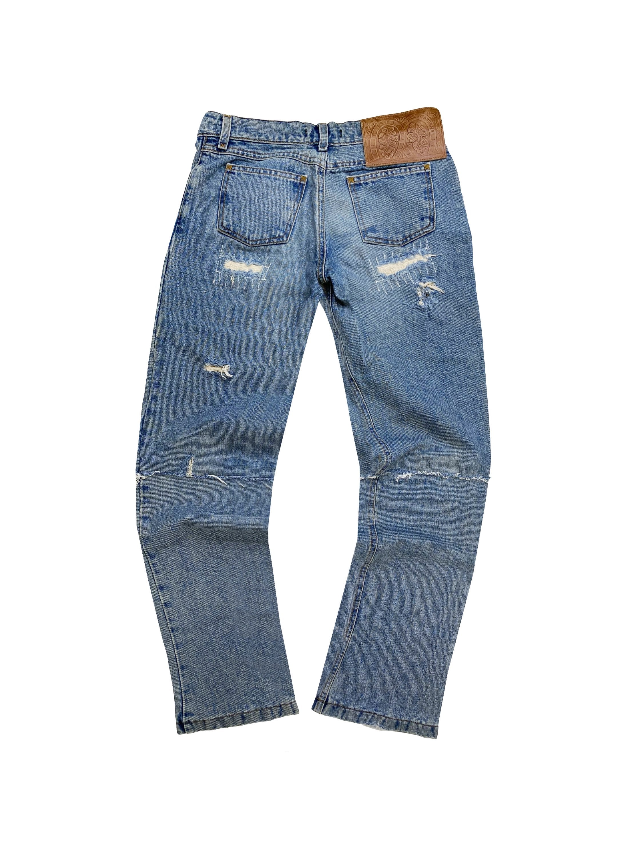 Dolce &amp; Gabbana Light Wash Distressed Reworked Denim Jeans