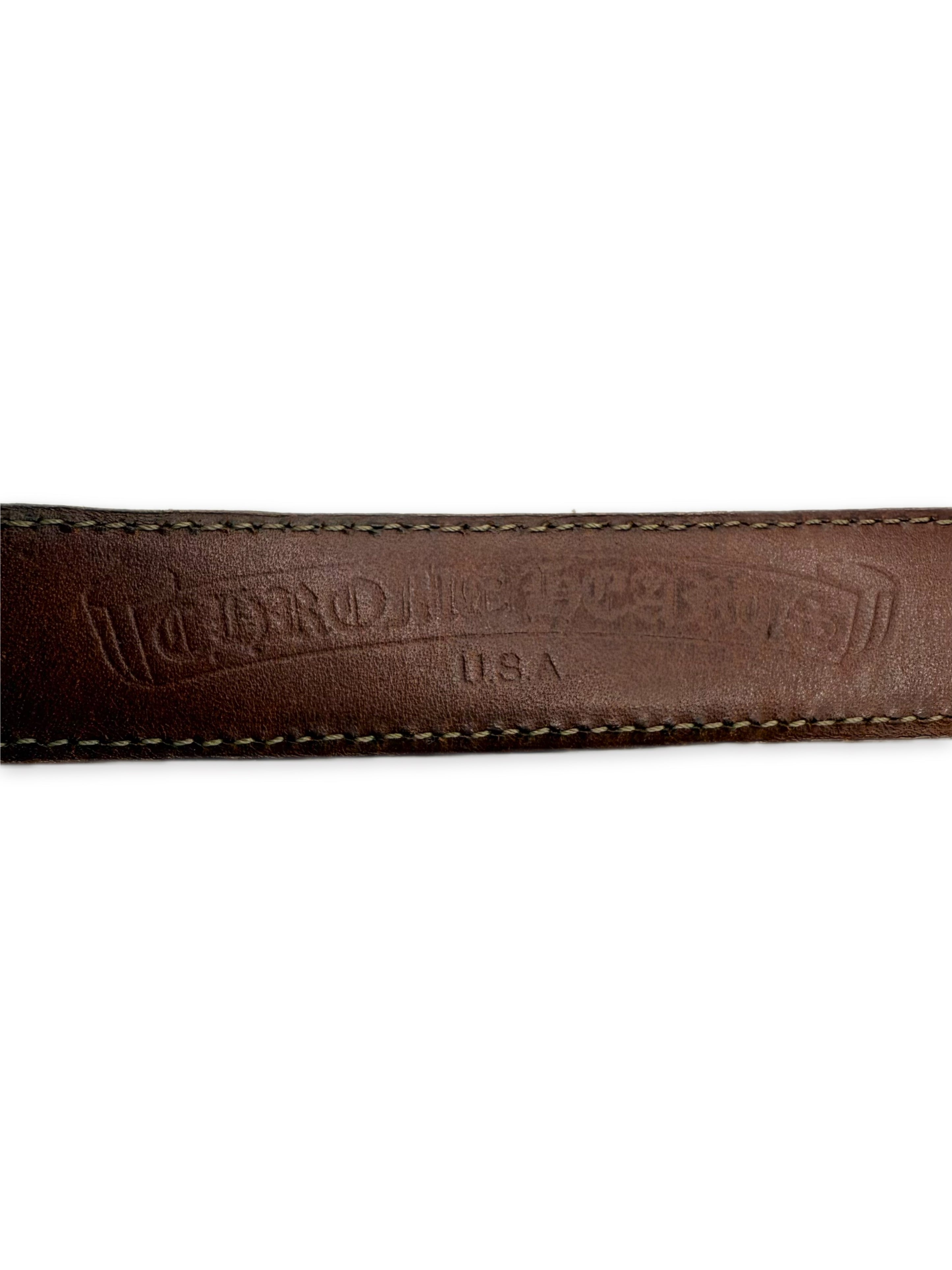 Chrome Hearts 3 Piece Brown Leather 1 in Western Belt