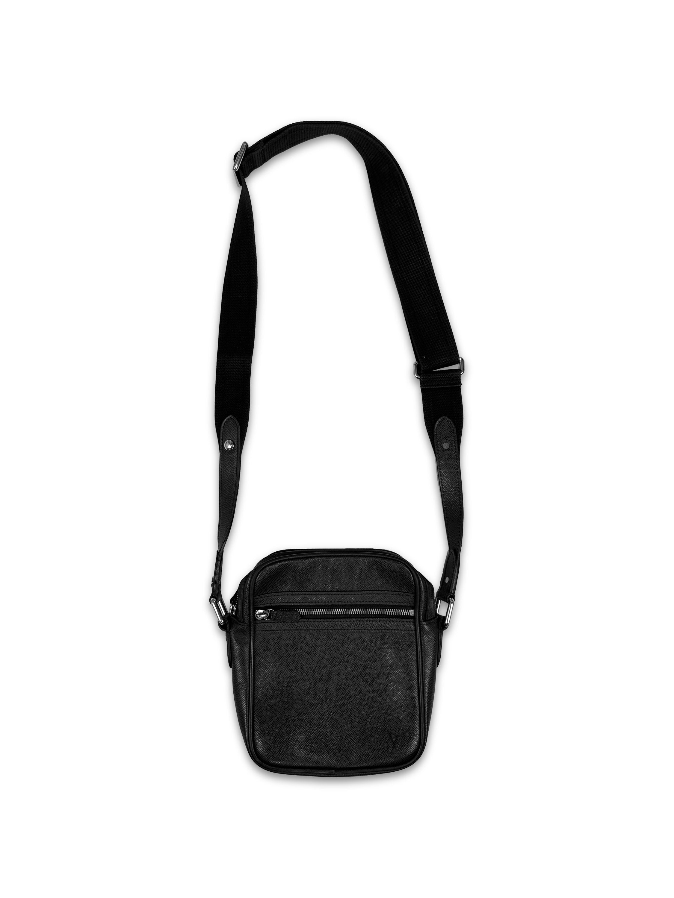 Louis Vuitton Black Leather Crossbody Zip Bag