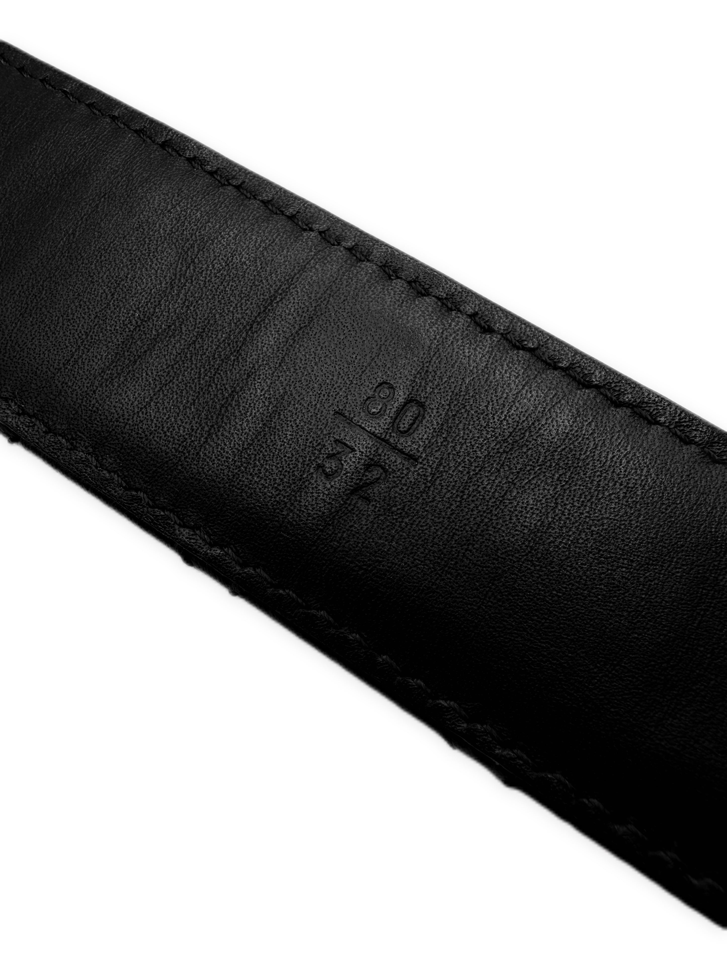 Chanel Double CC Black Quilted Lambskin Leather Caviar Belt