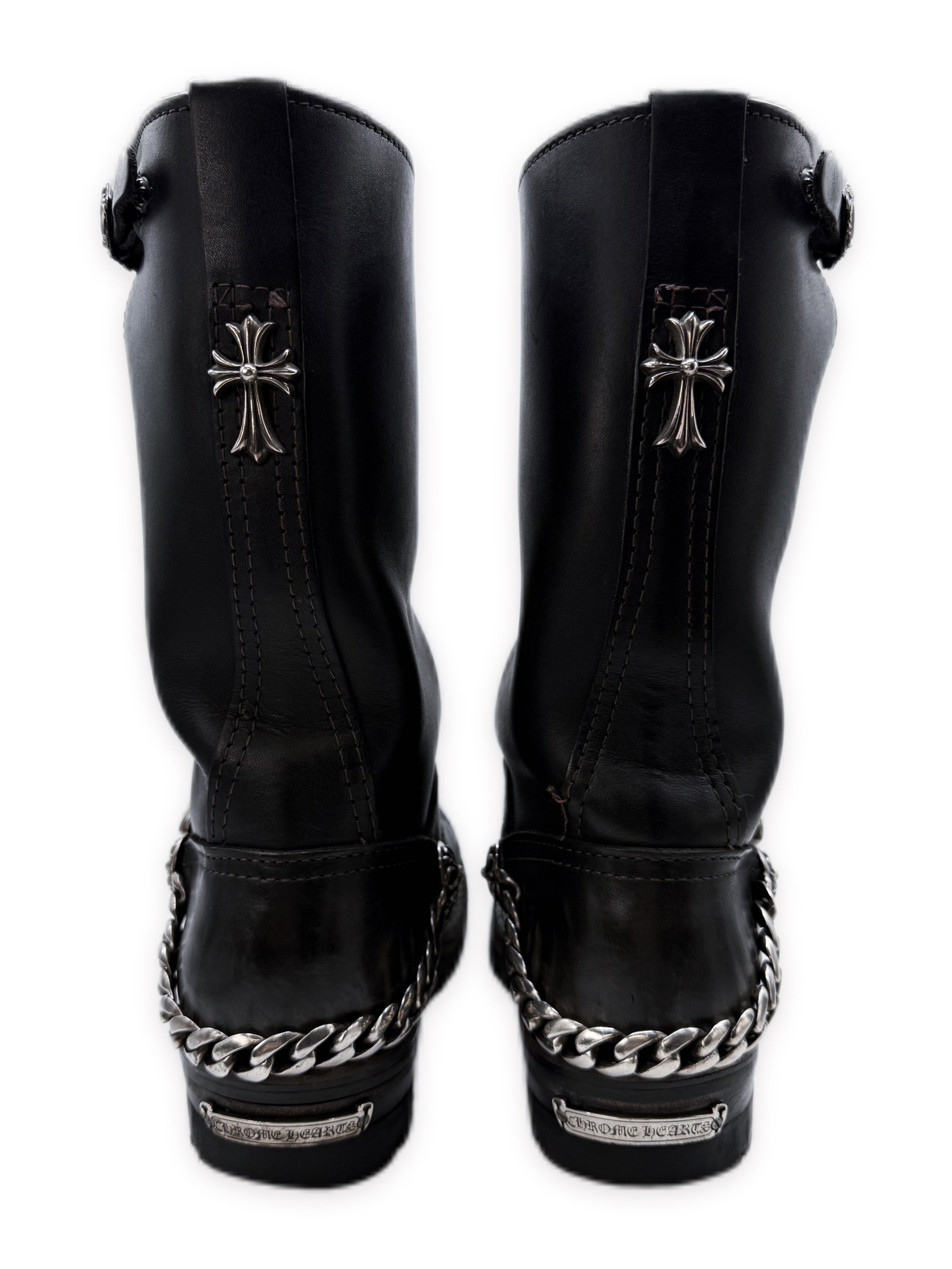 Chrome Hearts x Wesco 3 Piece Cuban Link Silver Cross Engineer Boots