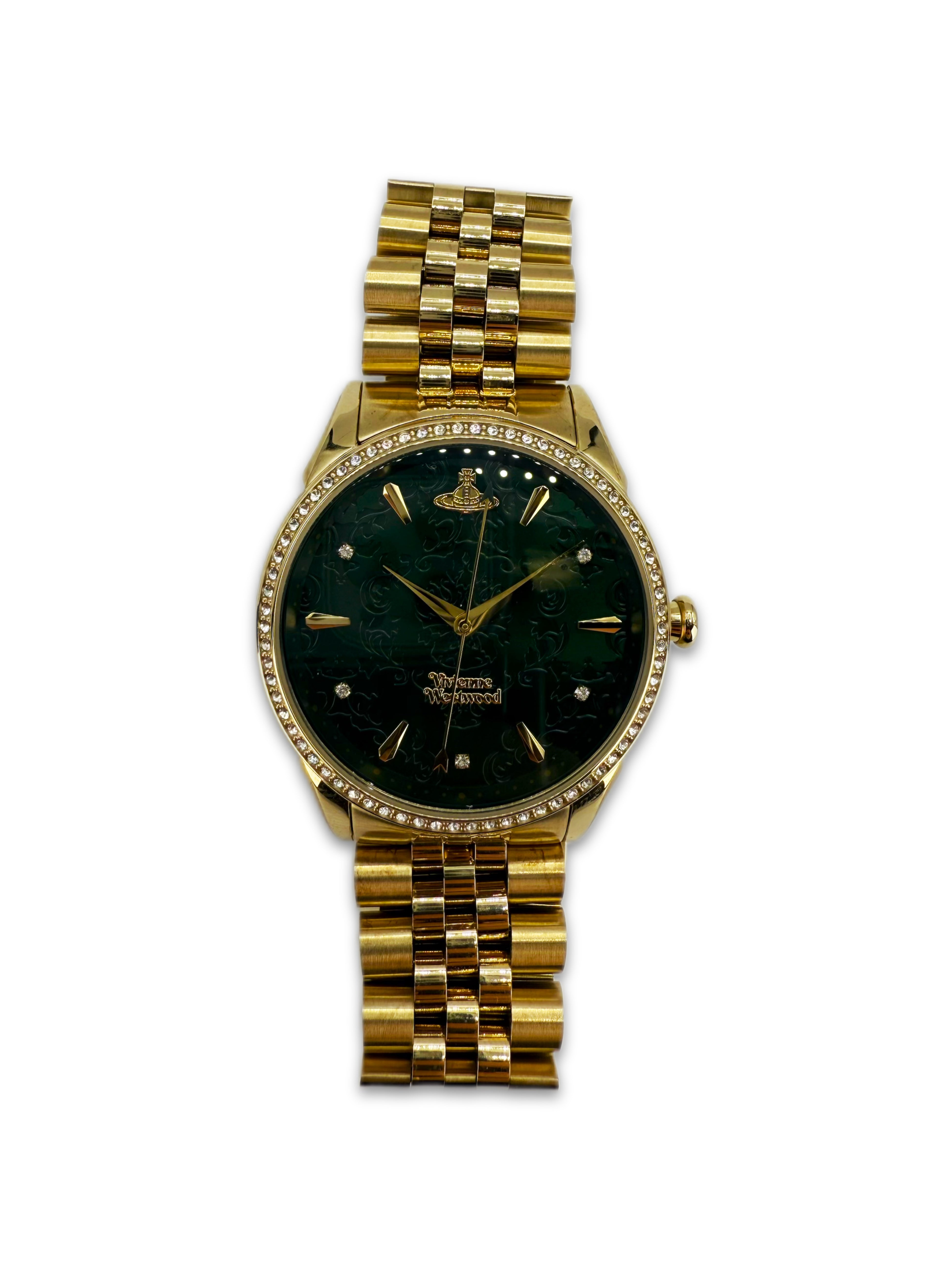 Vivienne Westwood Gold Two Tone Orb Swarovski Crystal Watch