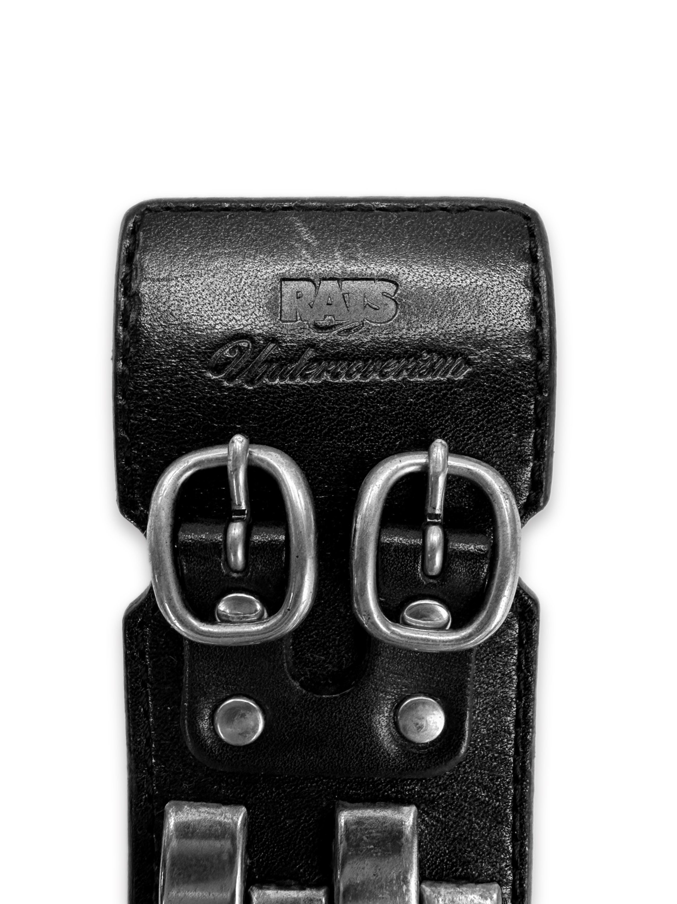 AW08 Undercover x Rats Studded Black Leather Belted Bracelet