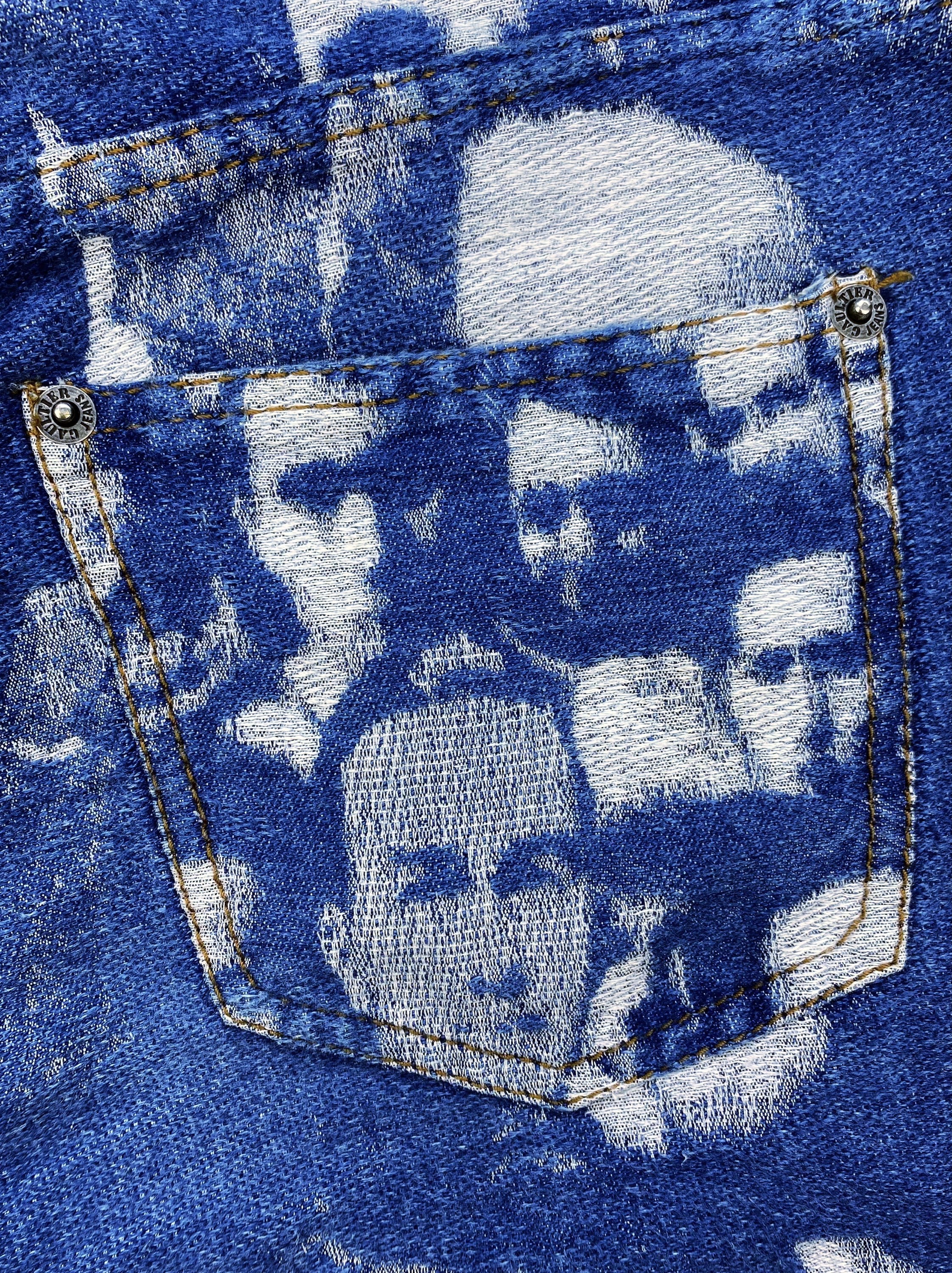 AW92 Jean Paul Gaultier “Faces” Jacquard Woven Denim Jeans