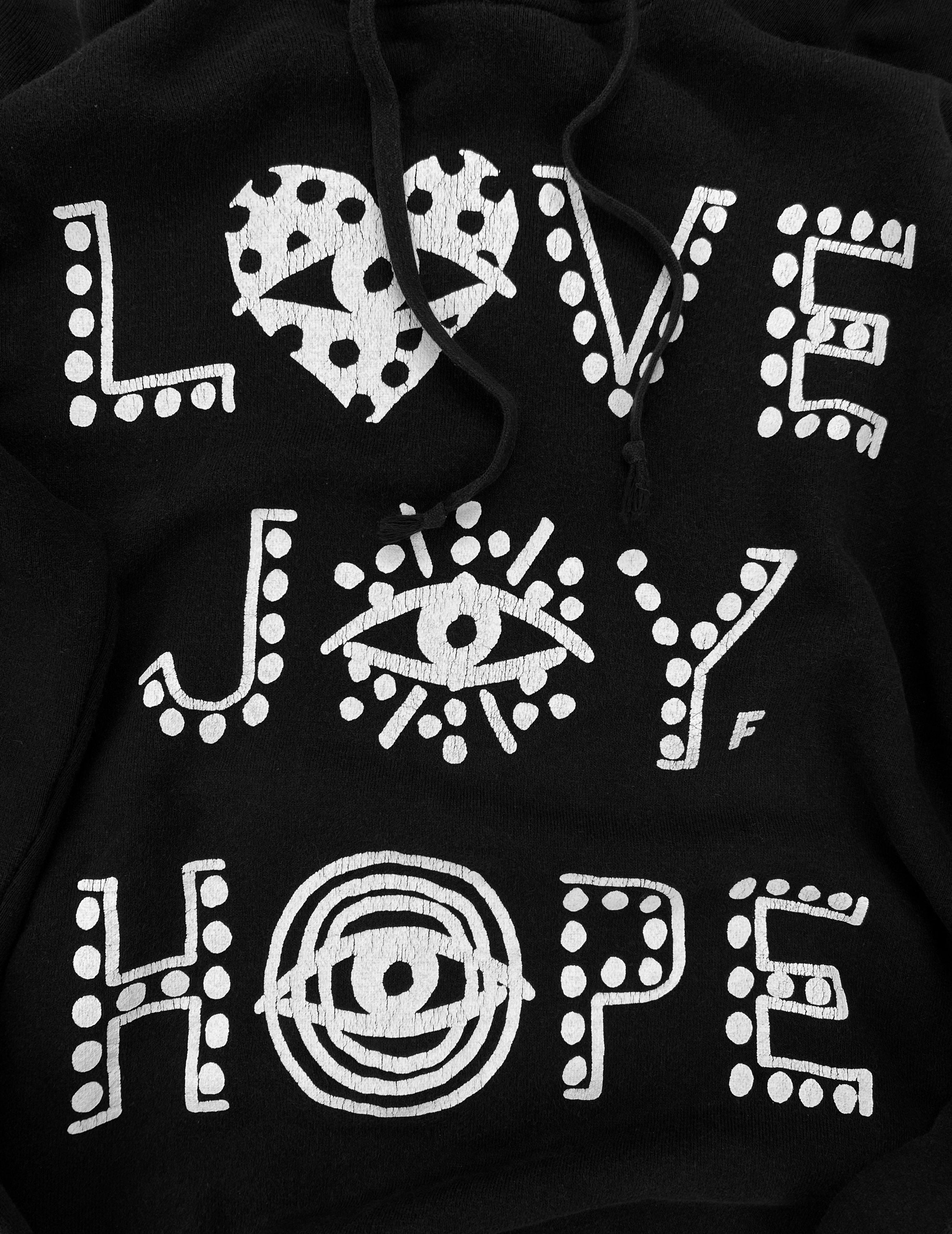 Comme des Garçons BLACK ‘Love Joy Hope’ Black Graphic Hoodie