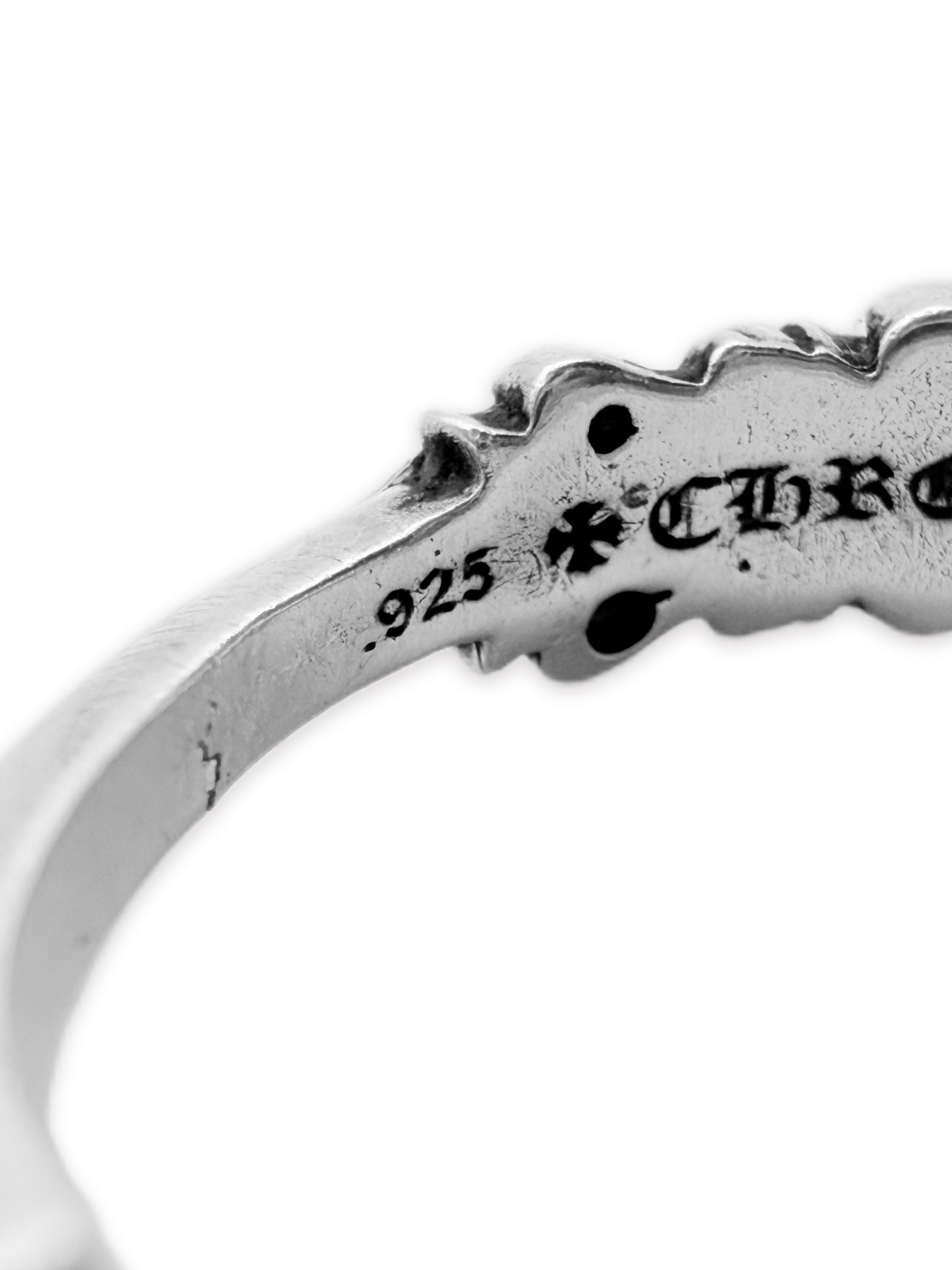 Chrome Hearts Double Baby Floral .925 Silver Etched Ring