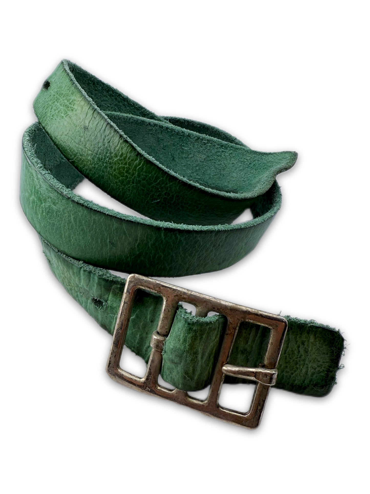 Carol Christian Poell ‘90° Anatomical’ L Green SAFE Leather Belt