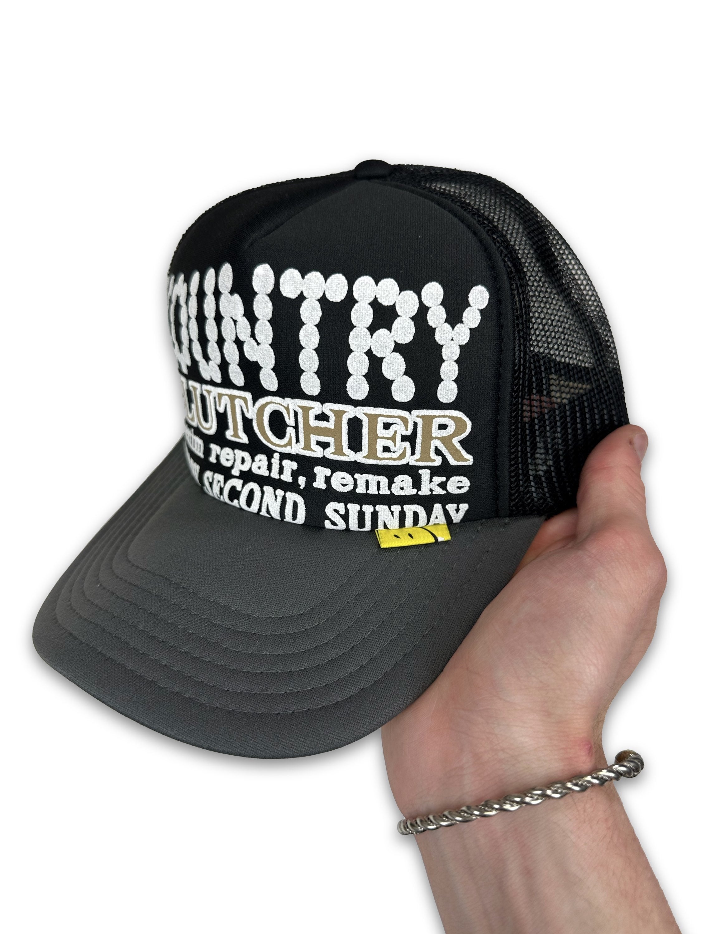 Kapital Kountry ‘Denim Repair’ Mesh Graphic Trucker Hat