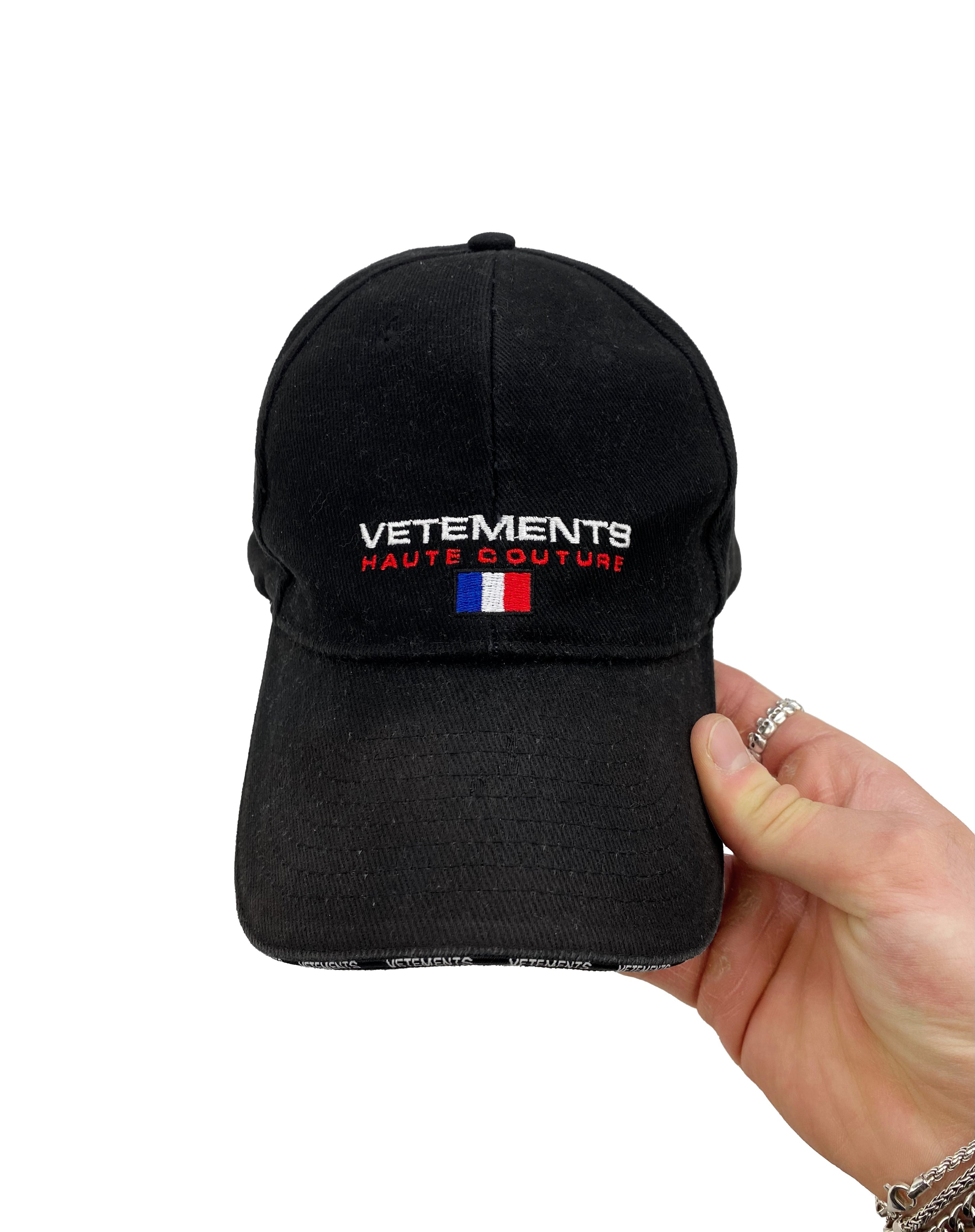 Vetements Haute Couture “Flag” Embroidered Strap-back Hat