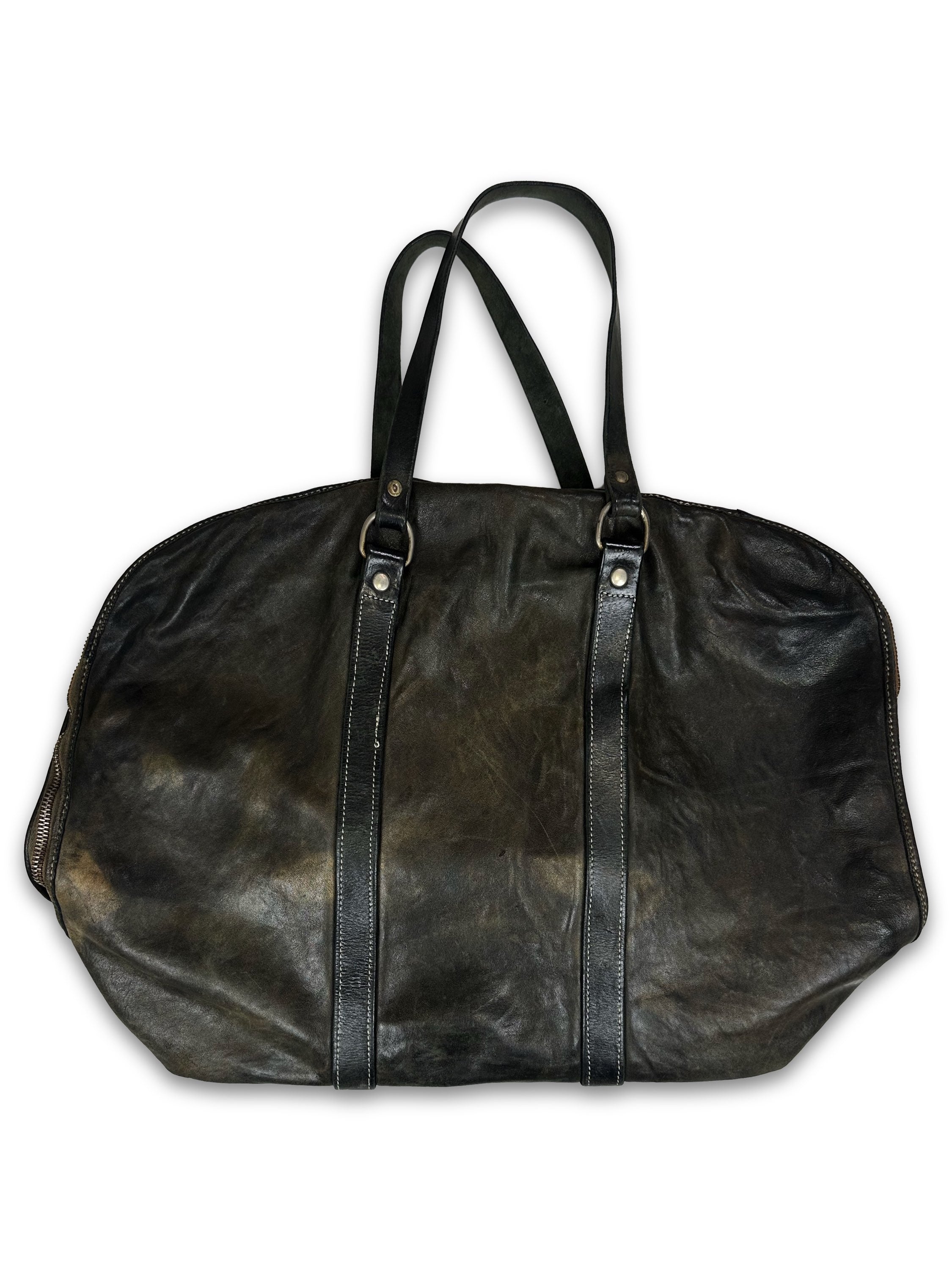 Guidi Brown Horse Leather Full Zip D-Ring XL Duffle Bag