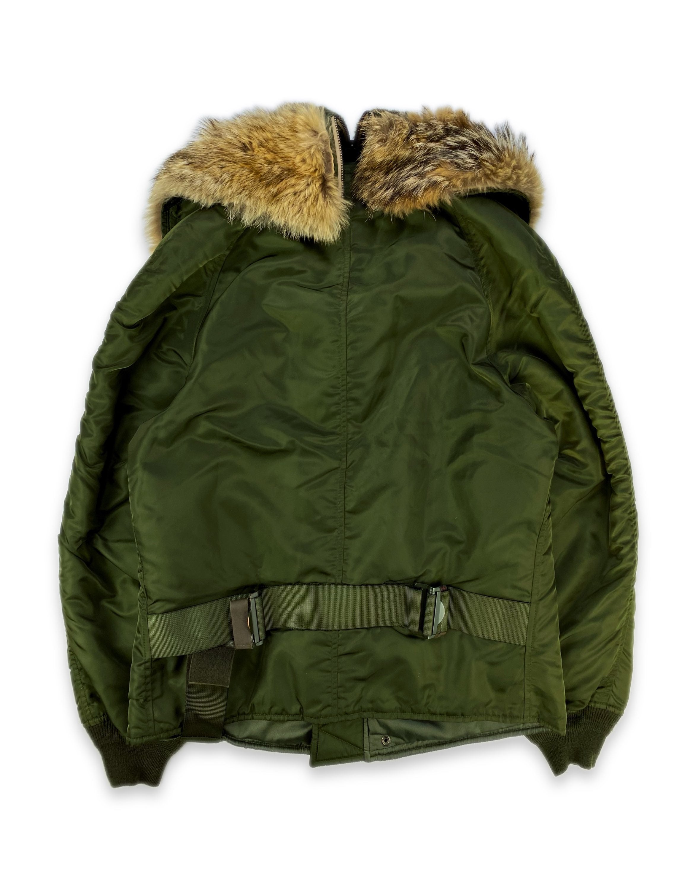 AW01 General Research ‘Snorkel Collar’ Fur Olive MA-1 Bomber Jacket