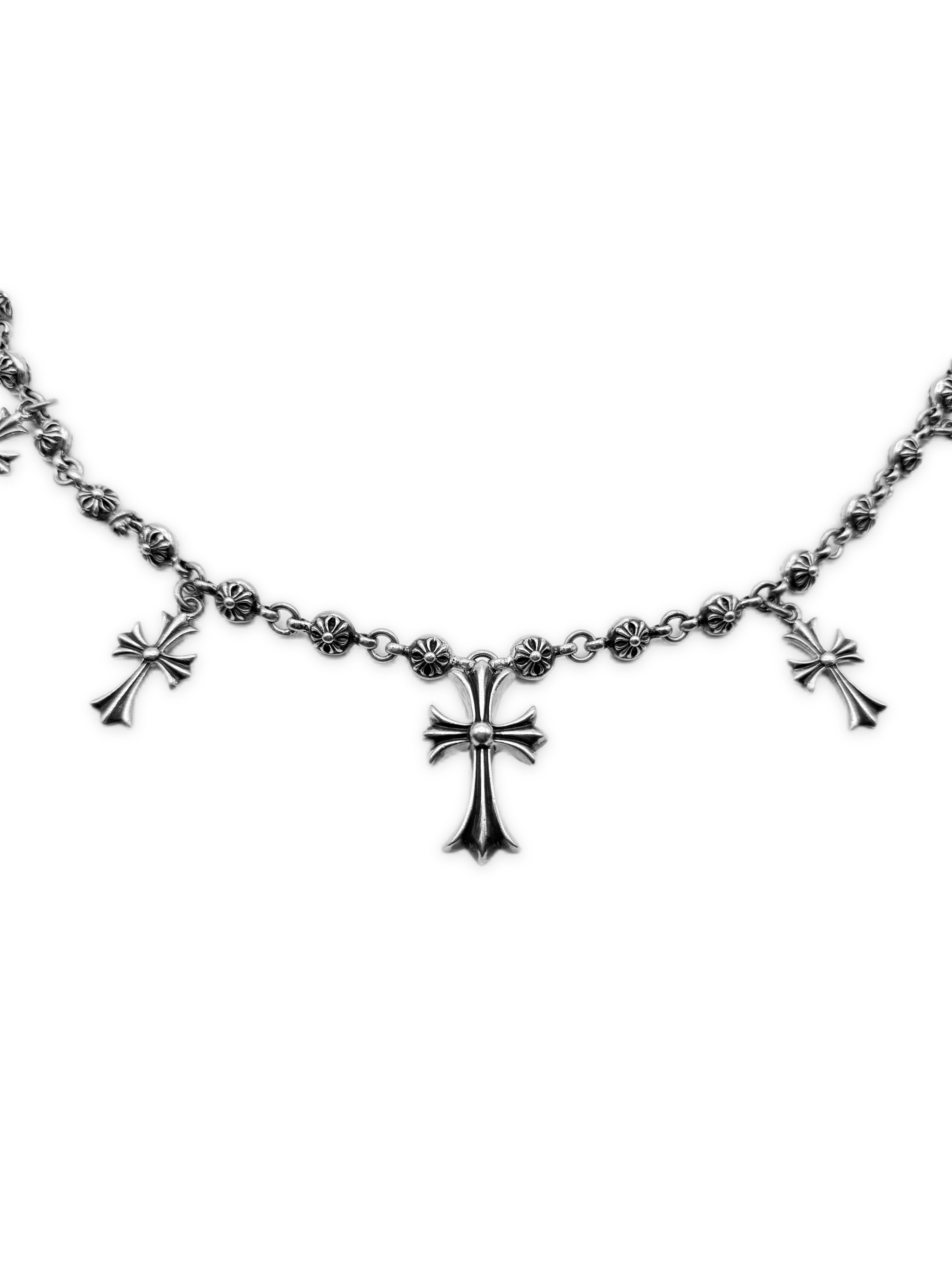 Chrome Hearts Cross Pendant 28 in Cross Ball . Double Lobster Wallet Chain