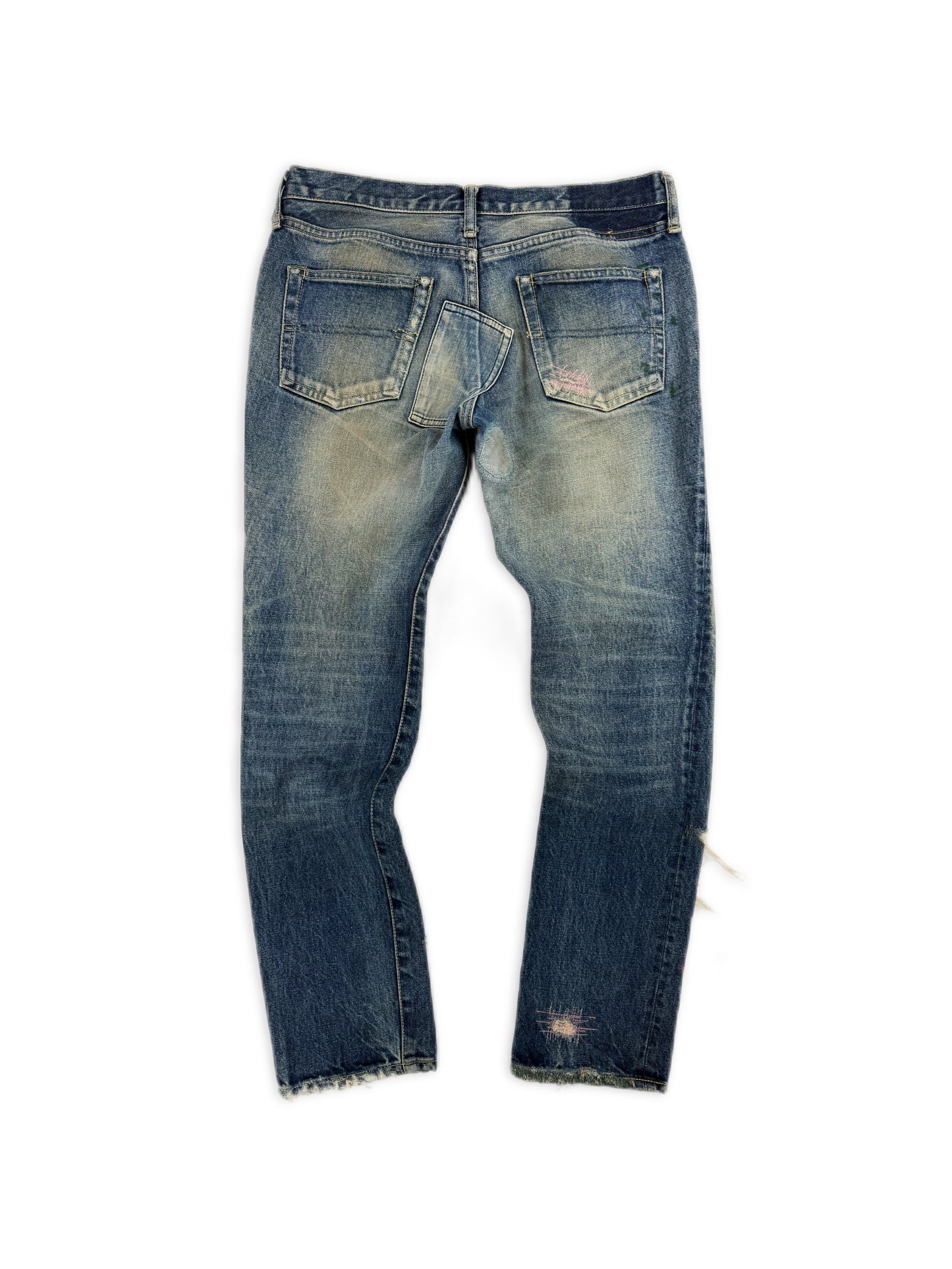 SS05 Undercover ‘But Beautiful’ 60 Red Yarn Distressed Denim Jeans
