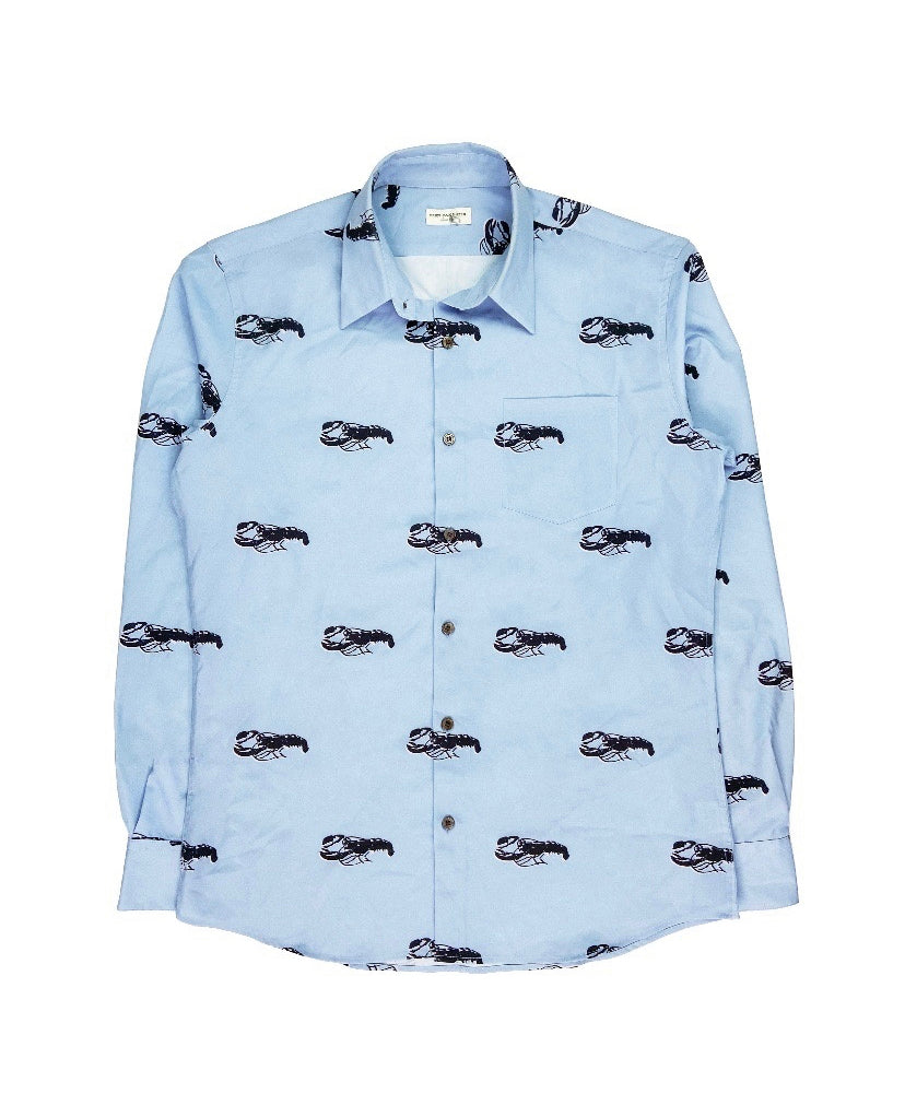 Dries Van Noten Lobster Graphic Longsleeve Collar Button Up