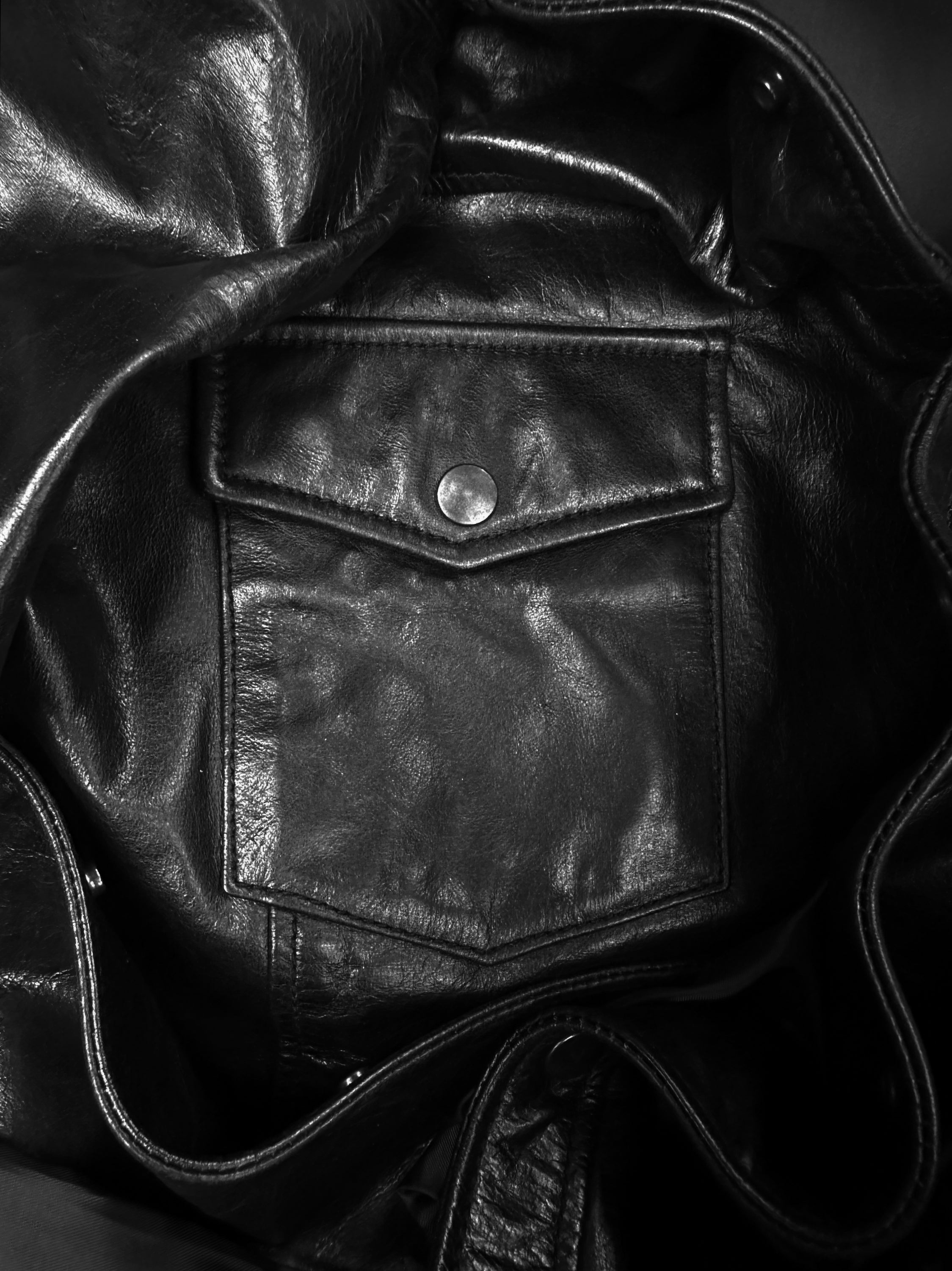 Tete Homme Black Dagger Collar Leather Jacket