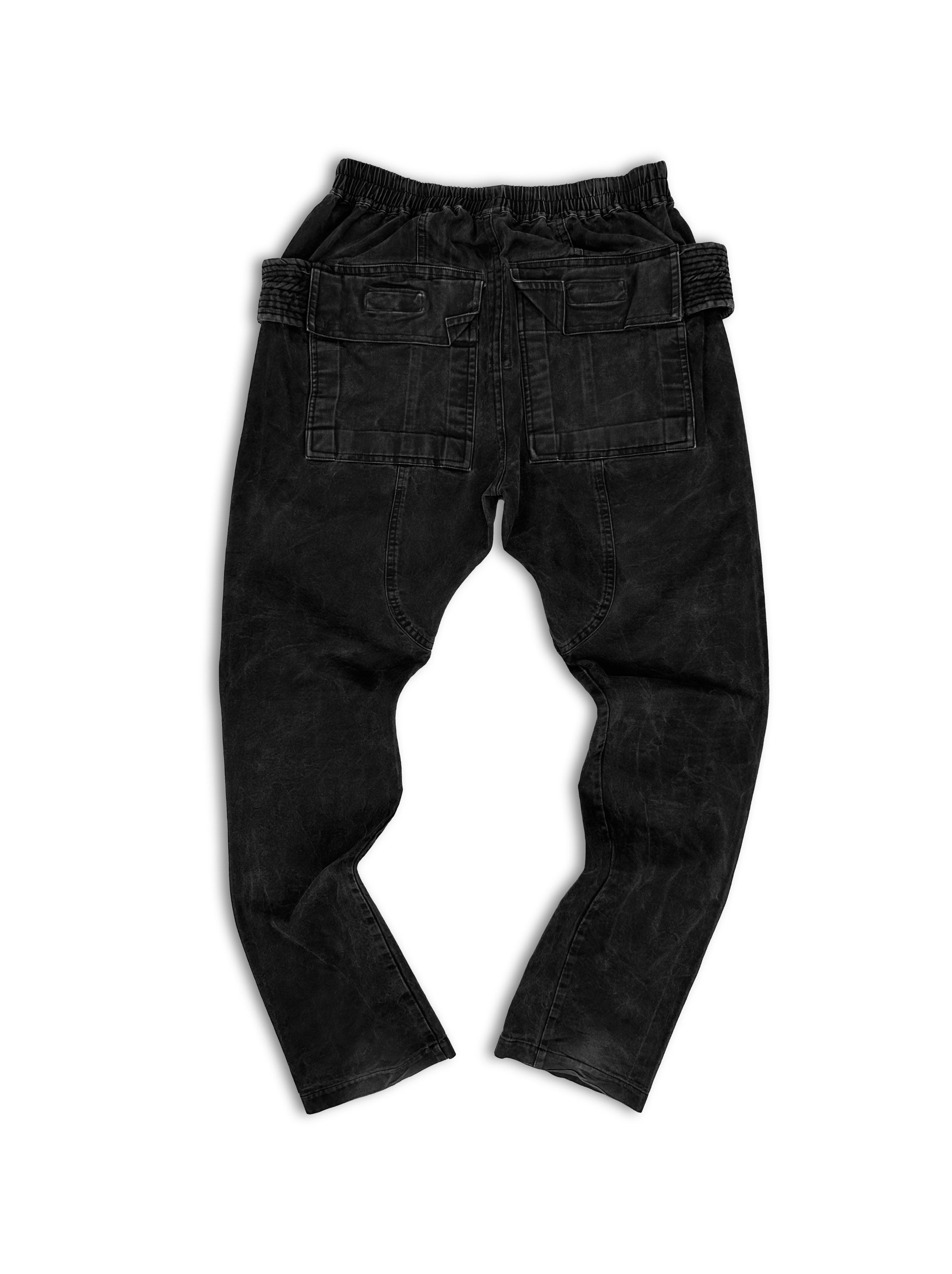 Rick Owens ‘Creatch’ Cargo Washed Black Pants